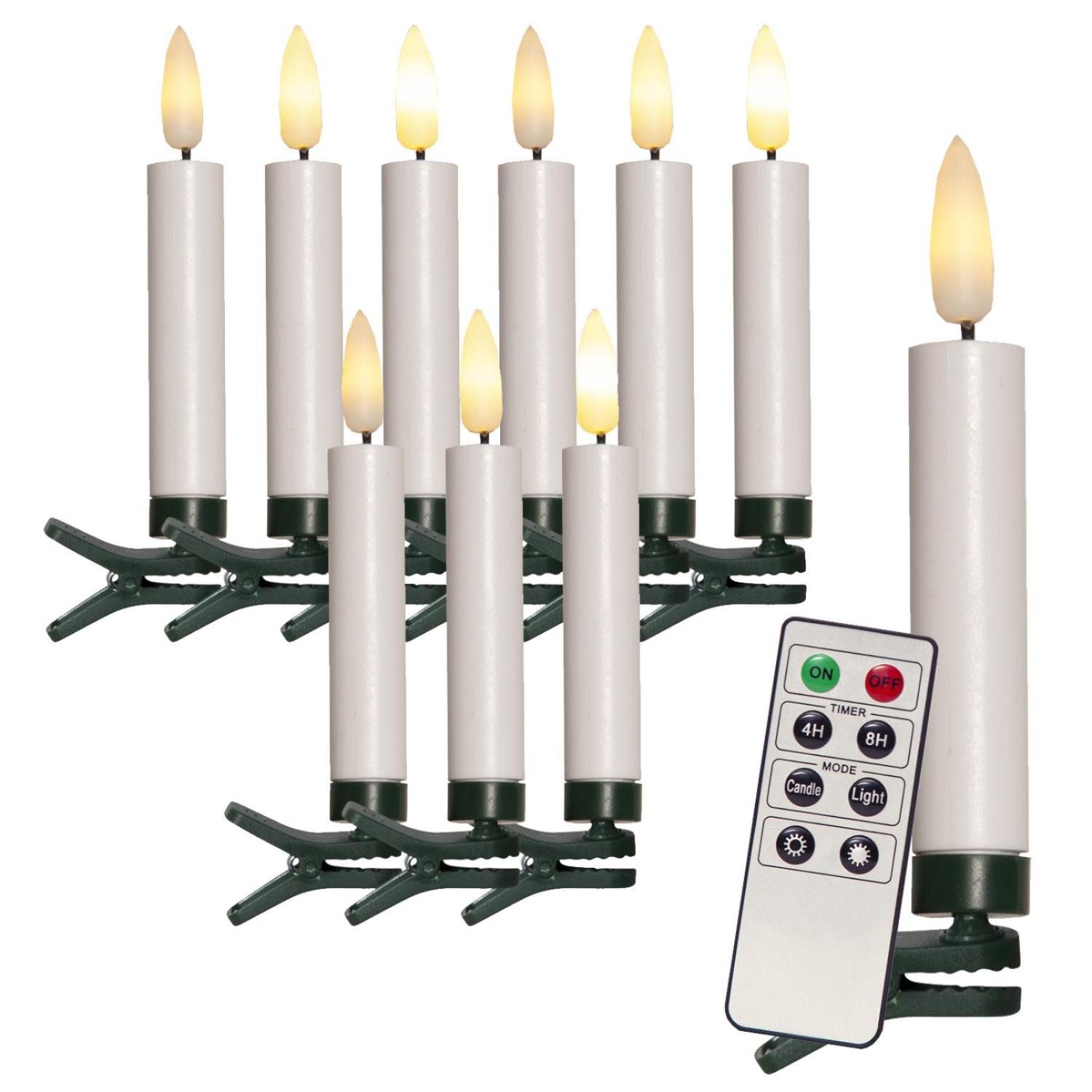 MARELIDA LED-Christbaumkerzen LED Baumkerzen 10 Weihnachtskerzen Clip Baumb günstig online kaufen