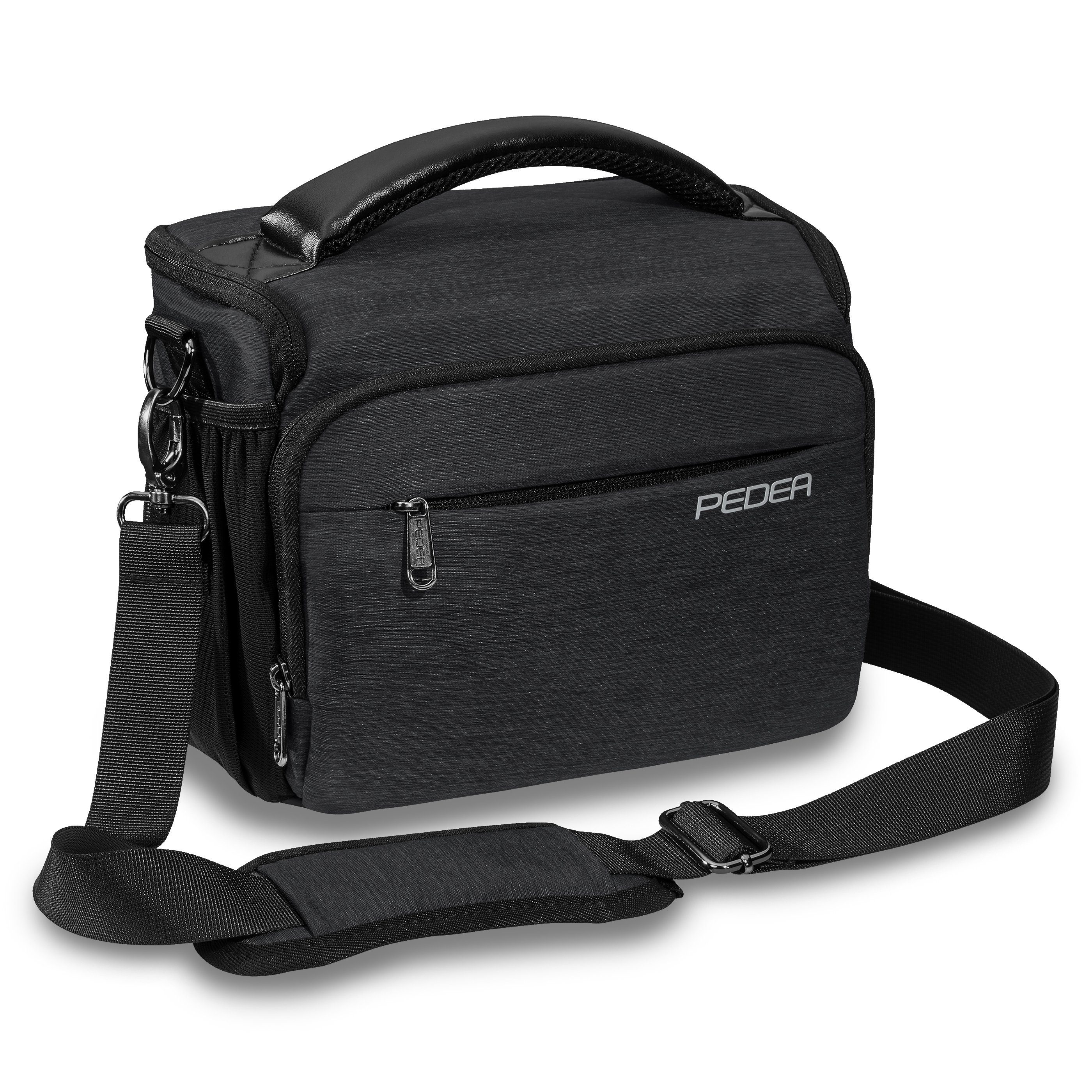 PEDEA Kameratasche NOBLE Fototasche für Spiegelreflexkamera DSLR SLR, Regenschutzhülle, Zubehörfächer, Schultergurt