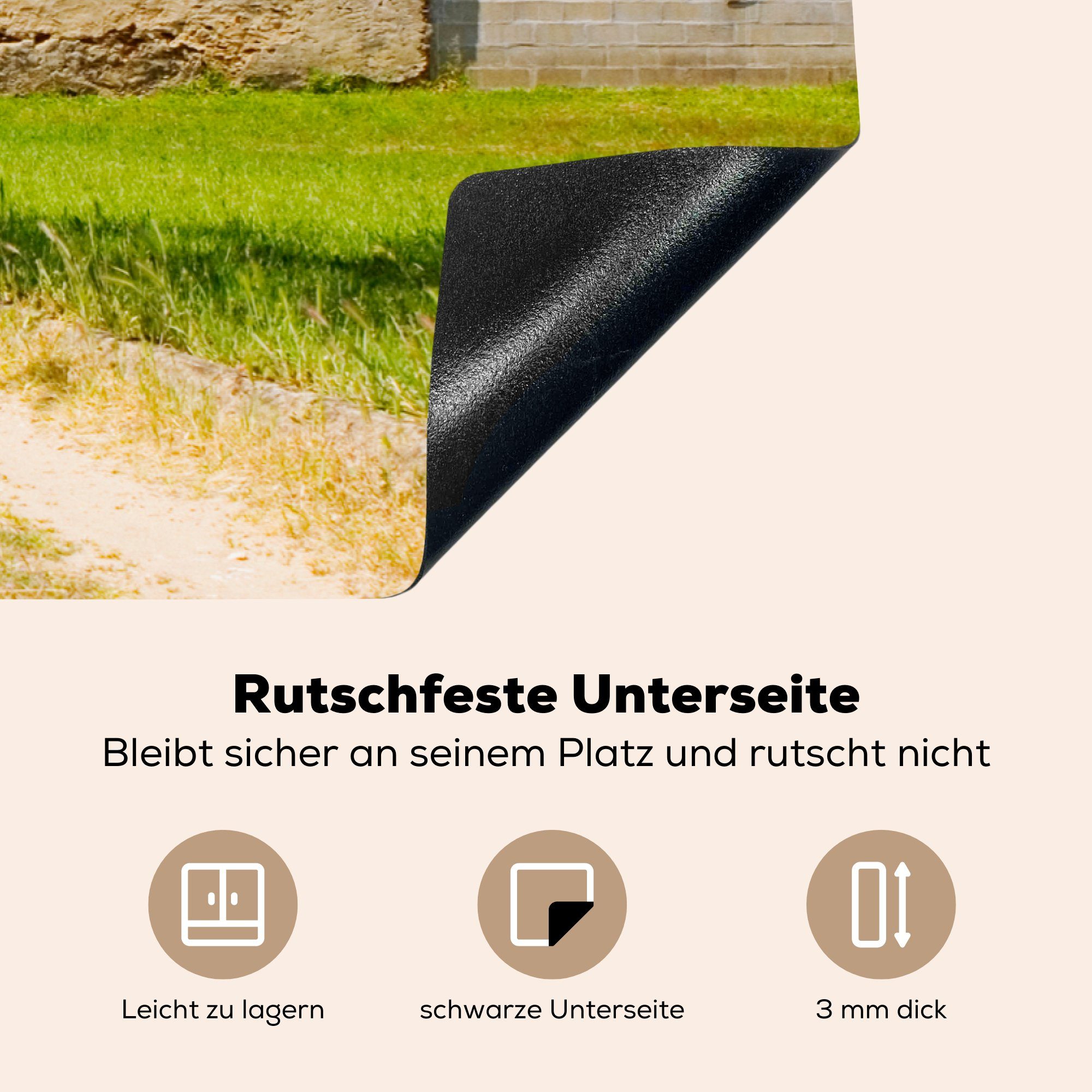 MuchoWow Herdblende-/Abdeckplatte Bauernhof Induktionskochfeld - die (1 für küche, Ceranfeldabdeckung Vinyl, tlg), - Schutz Weg Baum, cm, 81x52