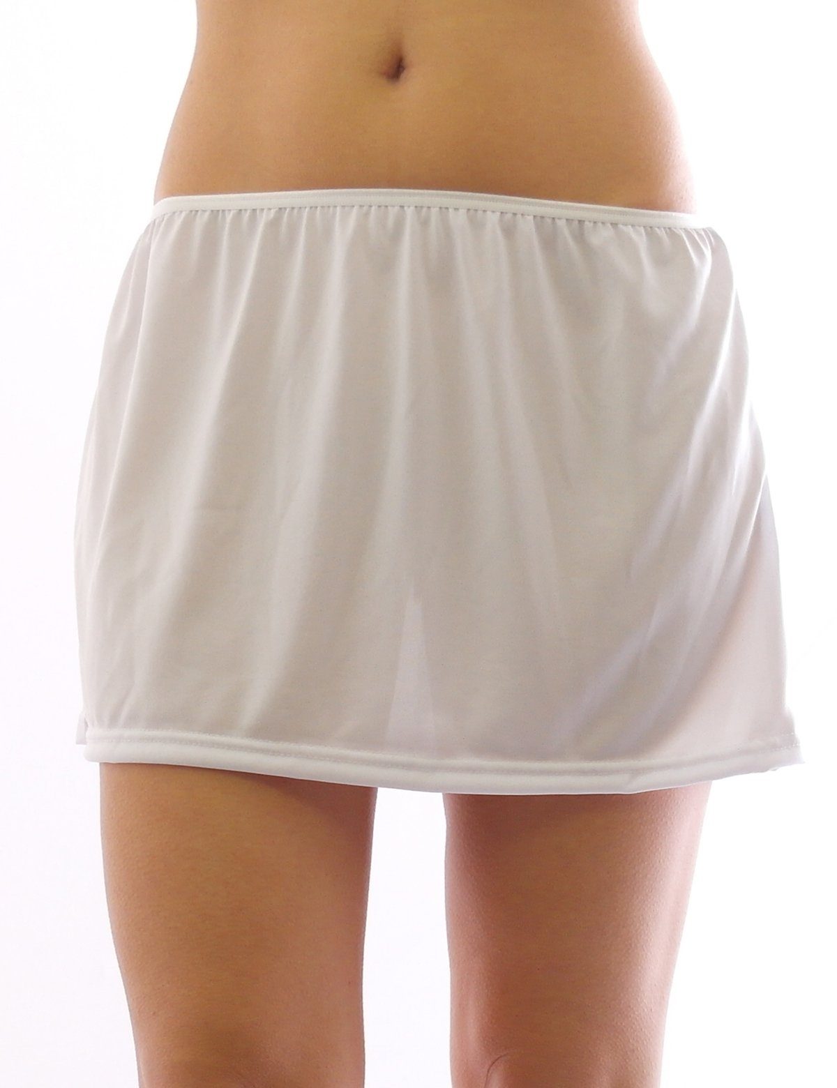 Unterrock Mini Unterrock Gummibund Falten Rock Skirt Minirock Weiß XXL/XXXL
