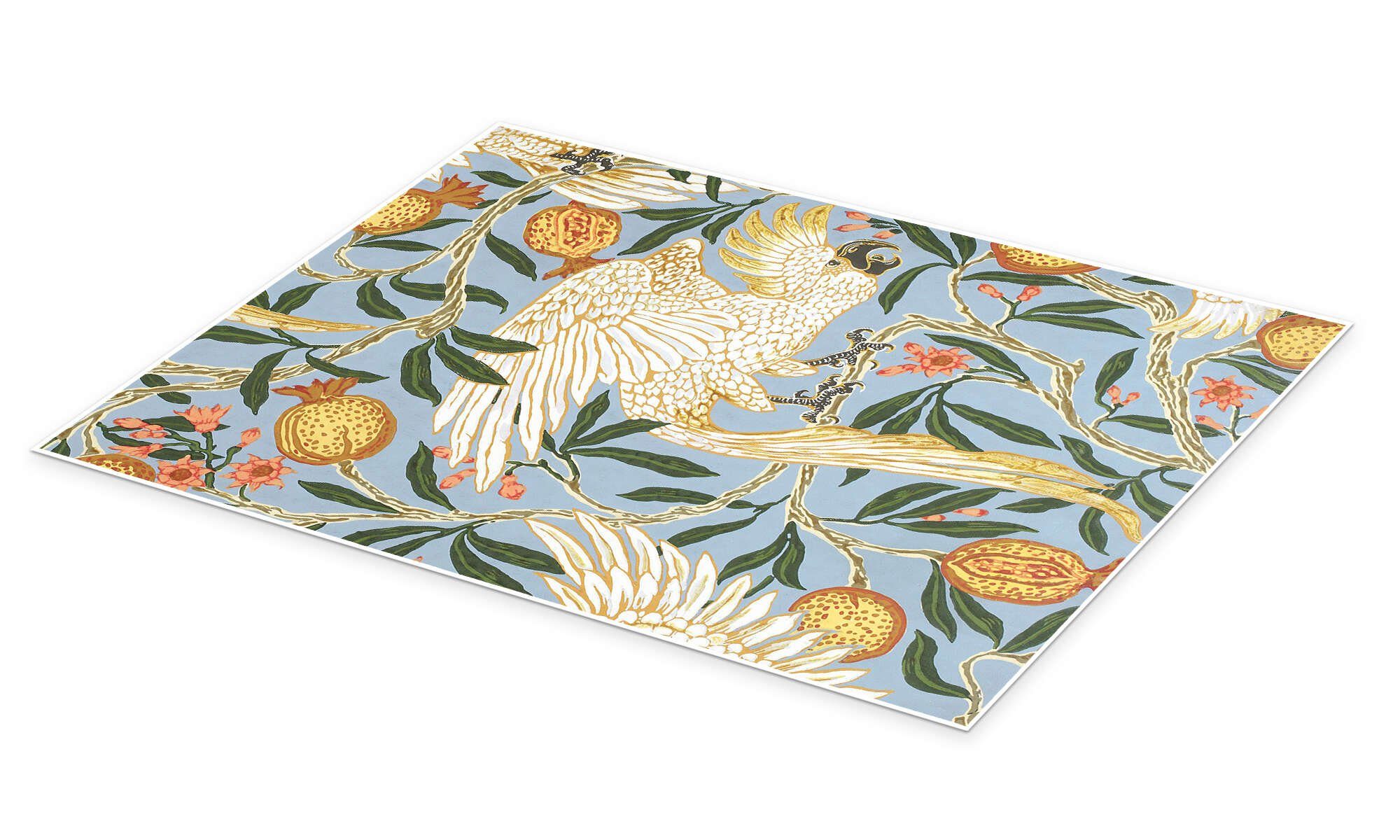 Posterlounge Wandbild Kakadu und Granatapfel, Walter Crane, erhältlich als Poster, Leinwandbild, Wandsticker oder Acrylglasbild