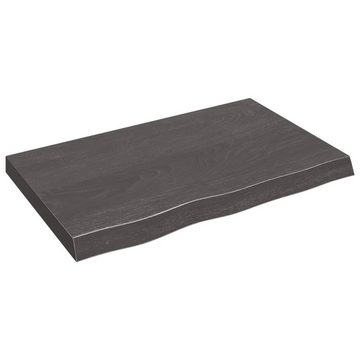 furnicato Tischplatte Dunkelbraun 80x50x(2-6)cm Massivholz Eiche