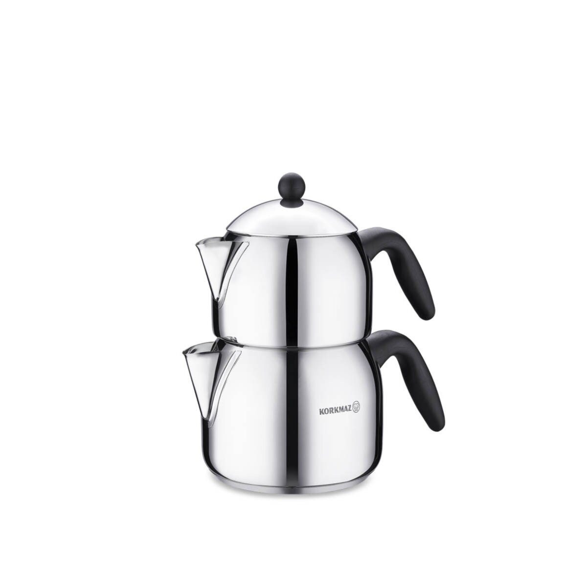 Korkmaz Caydanlik-Teekanne Orbit Midi A037, 2.2 l, (2-St), 0,7L/1,5L, für alle Herdarten geeignet, 18/10-Edelstahl