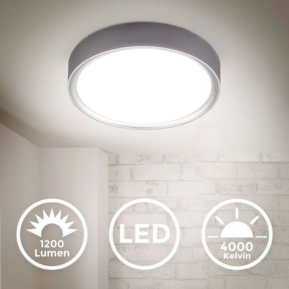 LED-Leuchtmittel B.K.Licht LED Deckenleuchte Silber rund günstig online kaufen