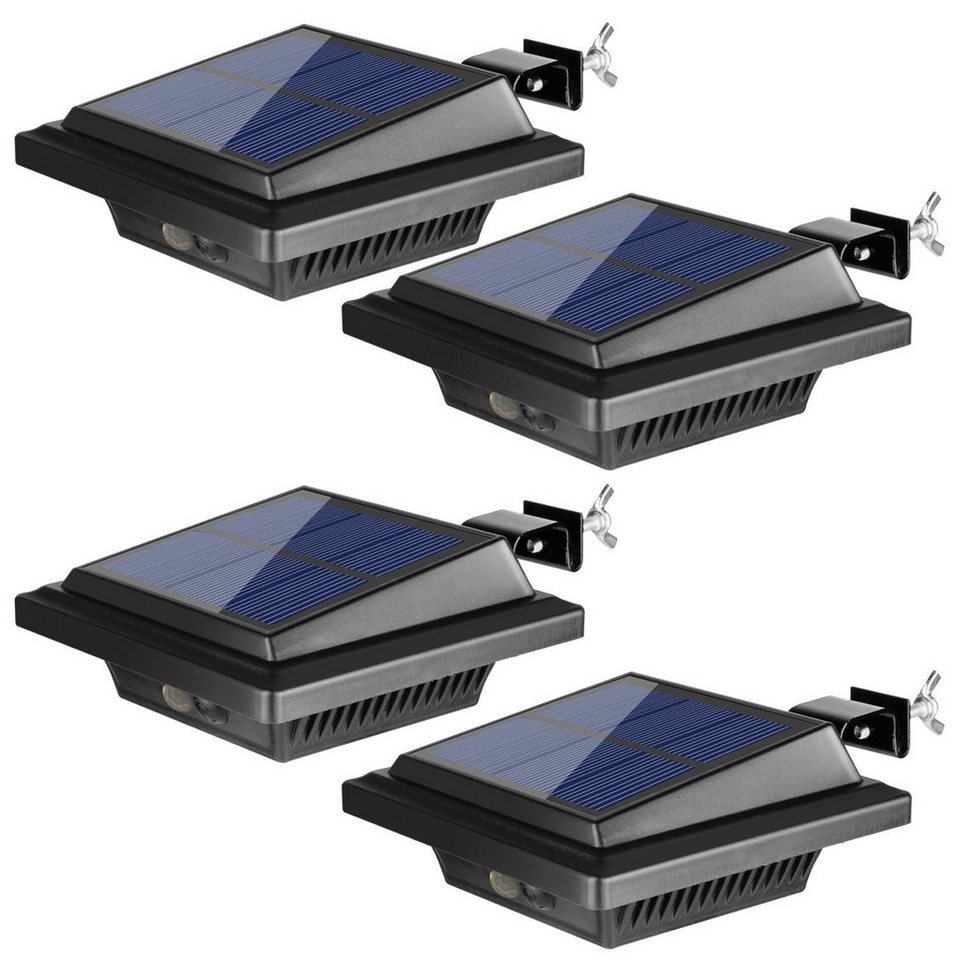 KEENZO LED Dachrinnenleuchte 4Stk.25LEDs Solar Dachrinnenleuchte mit  Bewegungsmelder, KaltWeiß