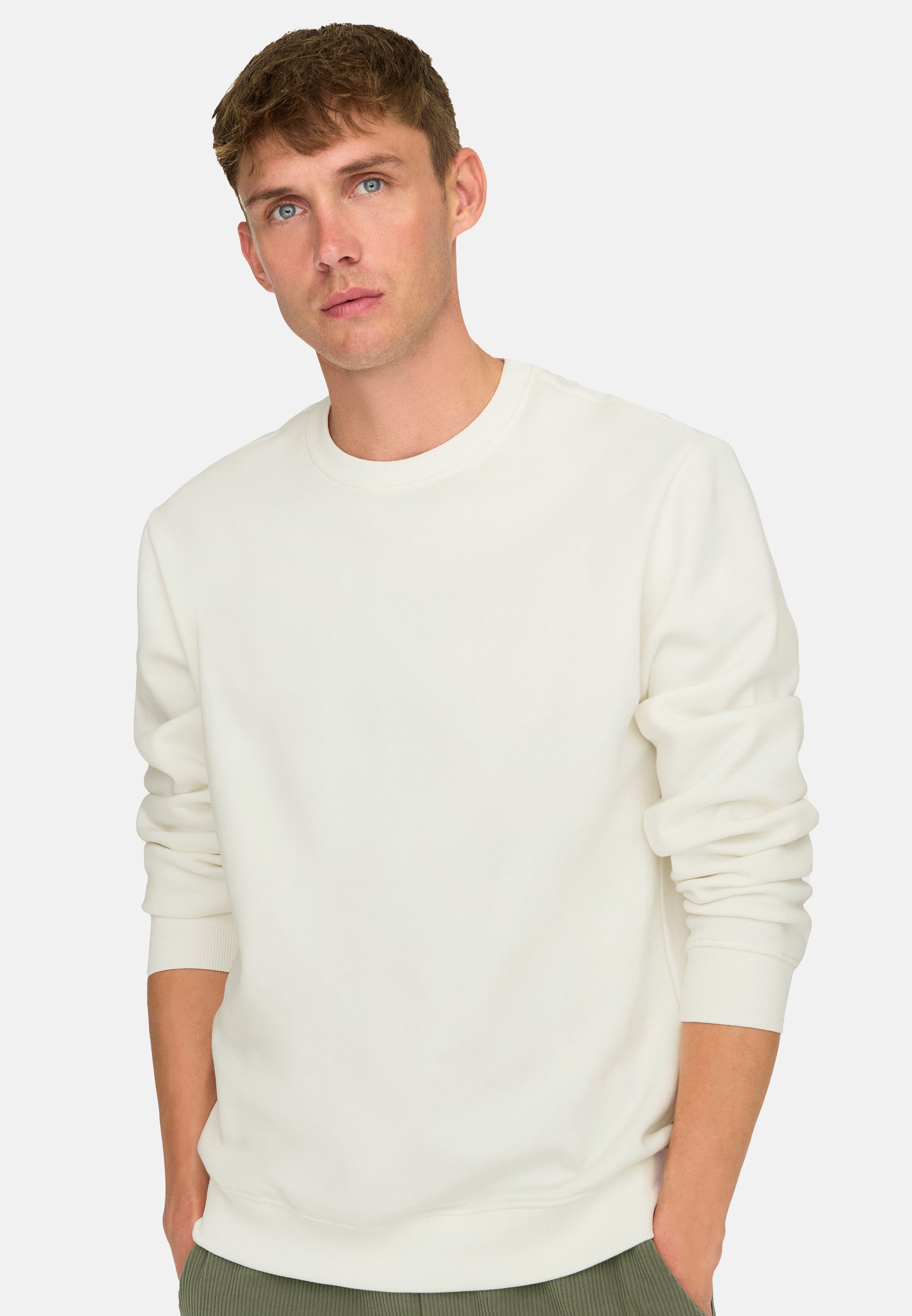 ONLY & SONS Rundhalspullover Connor (1-tlg) Sweatshirt - Baumwolle - Atmungsaktiv - Weiche, gebürstete Innenseite