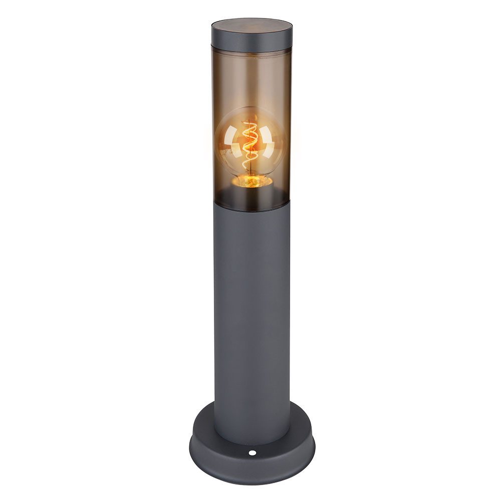 GLOBO LIGHTING LED Sockelleuchte, Leuchtmittel inklusive, Warmweiß, LED Wegeleuchte Sockelleuchte Außenlampe Feuer-Effekt Anthrazit H 45cm