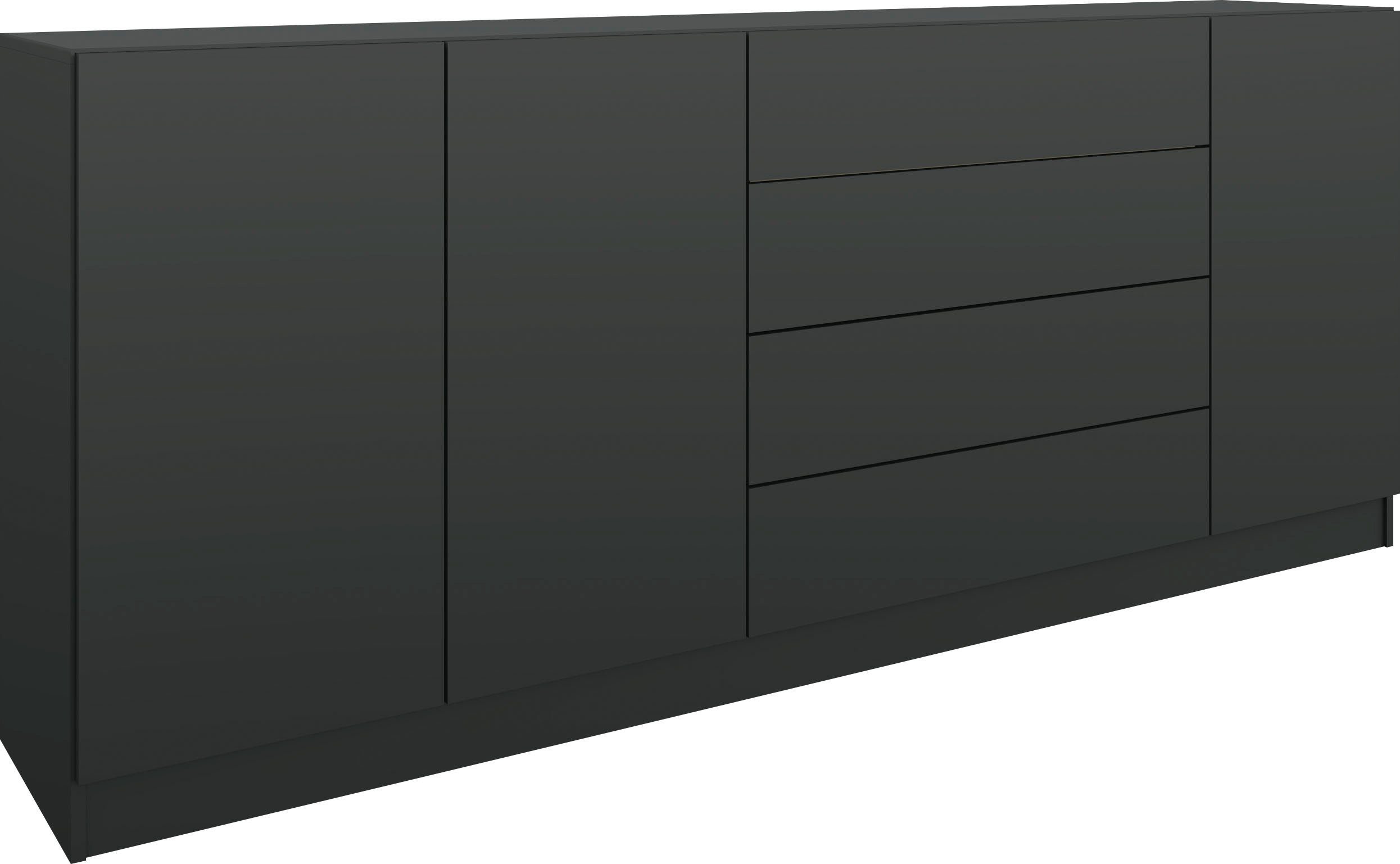 Sideboard 190 schwarz cm borchardt Möbel Vaasa, matt Breite