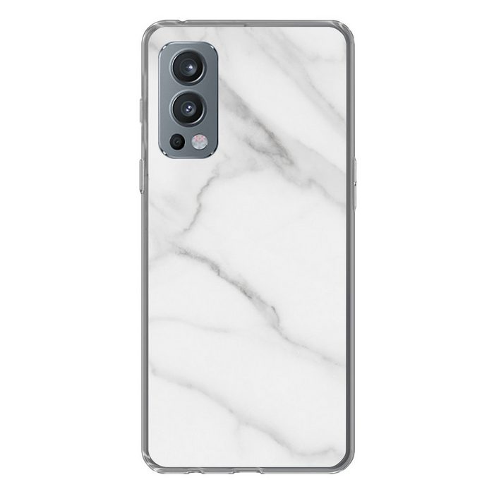 MuchoWow Handyhülle Marmor - Strukturiert - Weiß - Grau - Stein - Marmoroptik Phone Case Handyhülle OnePlus Nord 2 Silikon Schutzhülle
