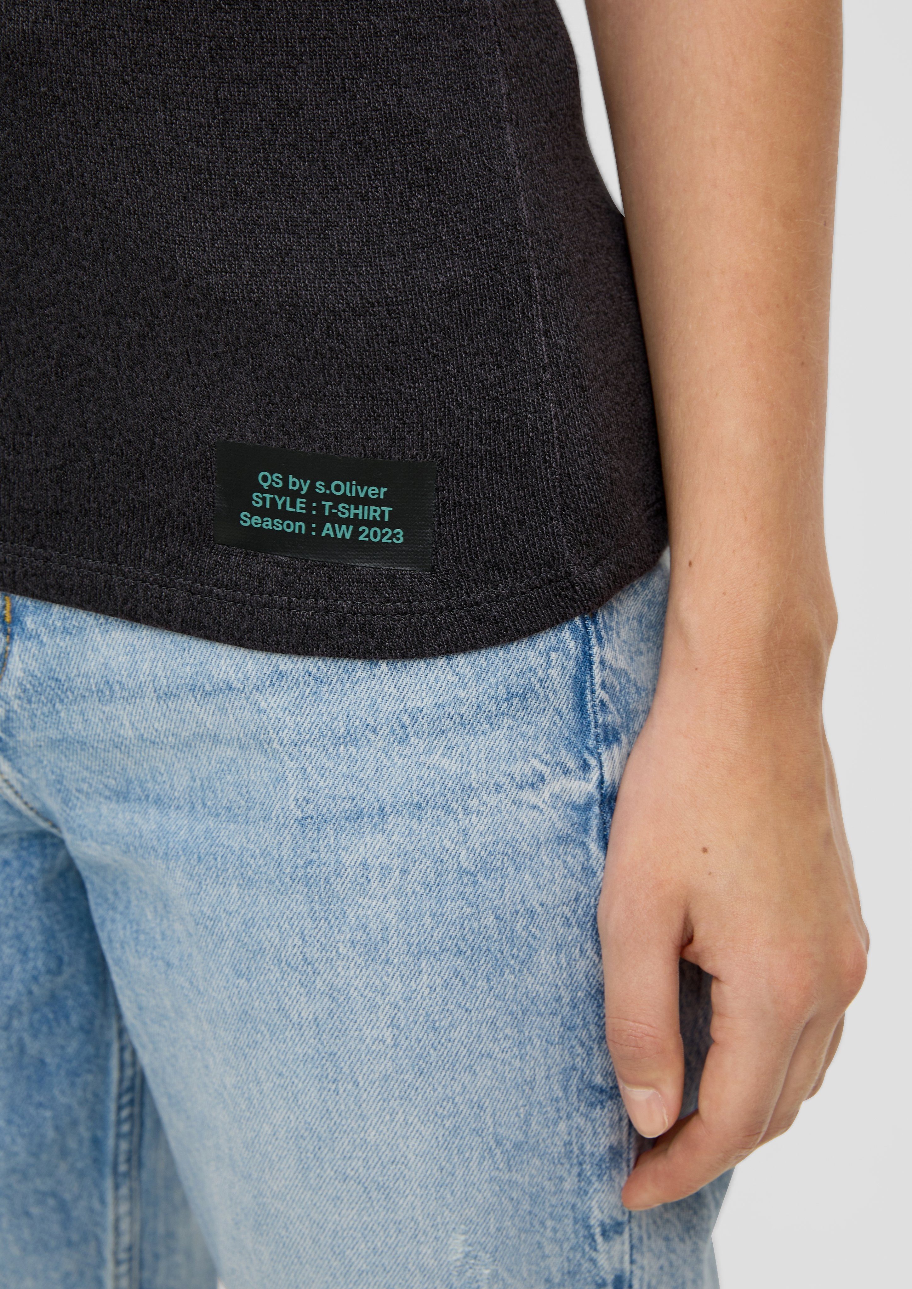 QS Rundhalsshirt mit kleinem Logopatch günstig online kaufen