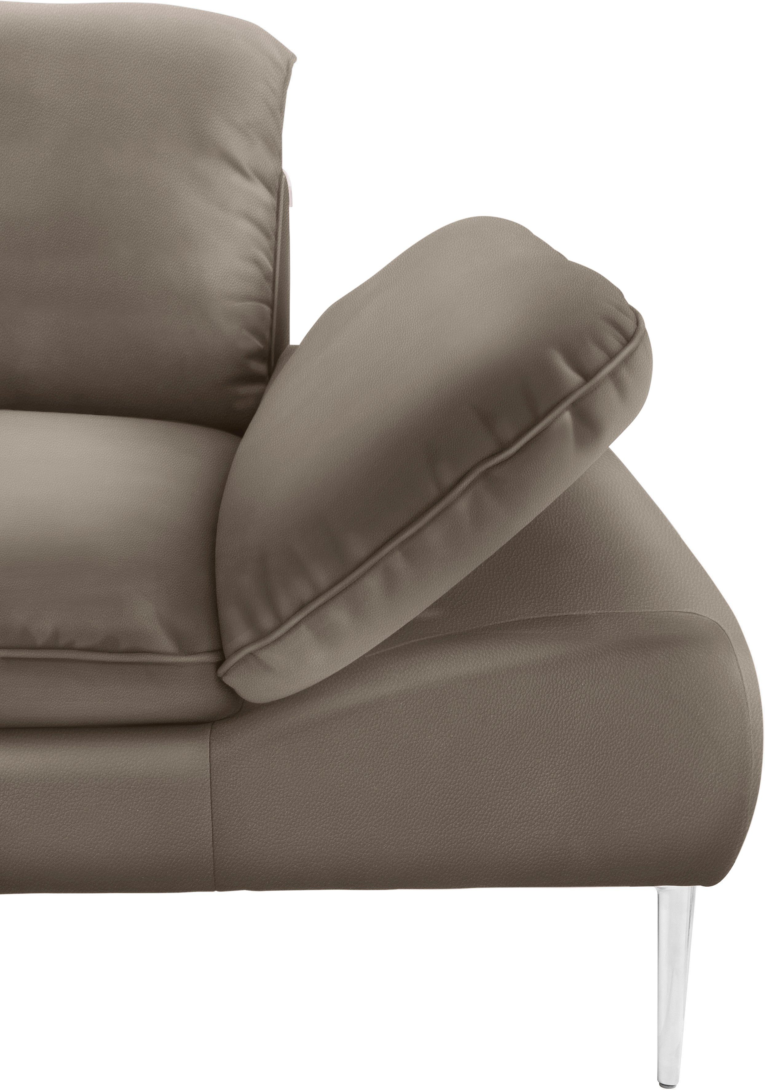 W.SCHILLIG 2-Sitzer enjoy&MORE, mit cm 202 Chrom glänzend, Breite Füße Sitztiefenverstellung