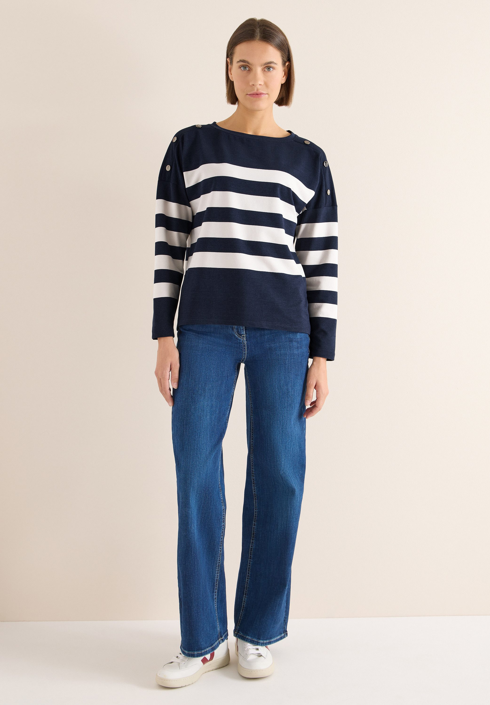 CECIL Langarmshirt mit U-Boot-Ausschnitt