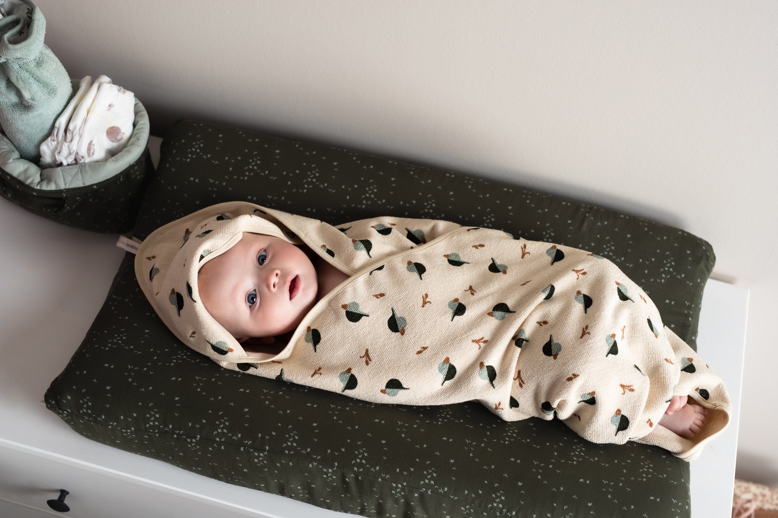 Noppies Babybademantel Noppies Badecape Printed duck baby hooded towel, 100% Baumwolle-Bio, Kapuze, Keine verschluss Beetle