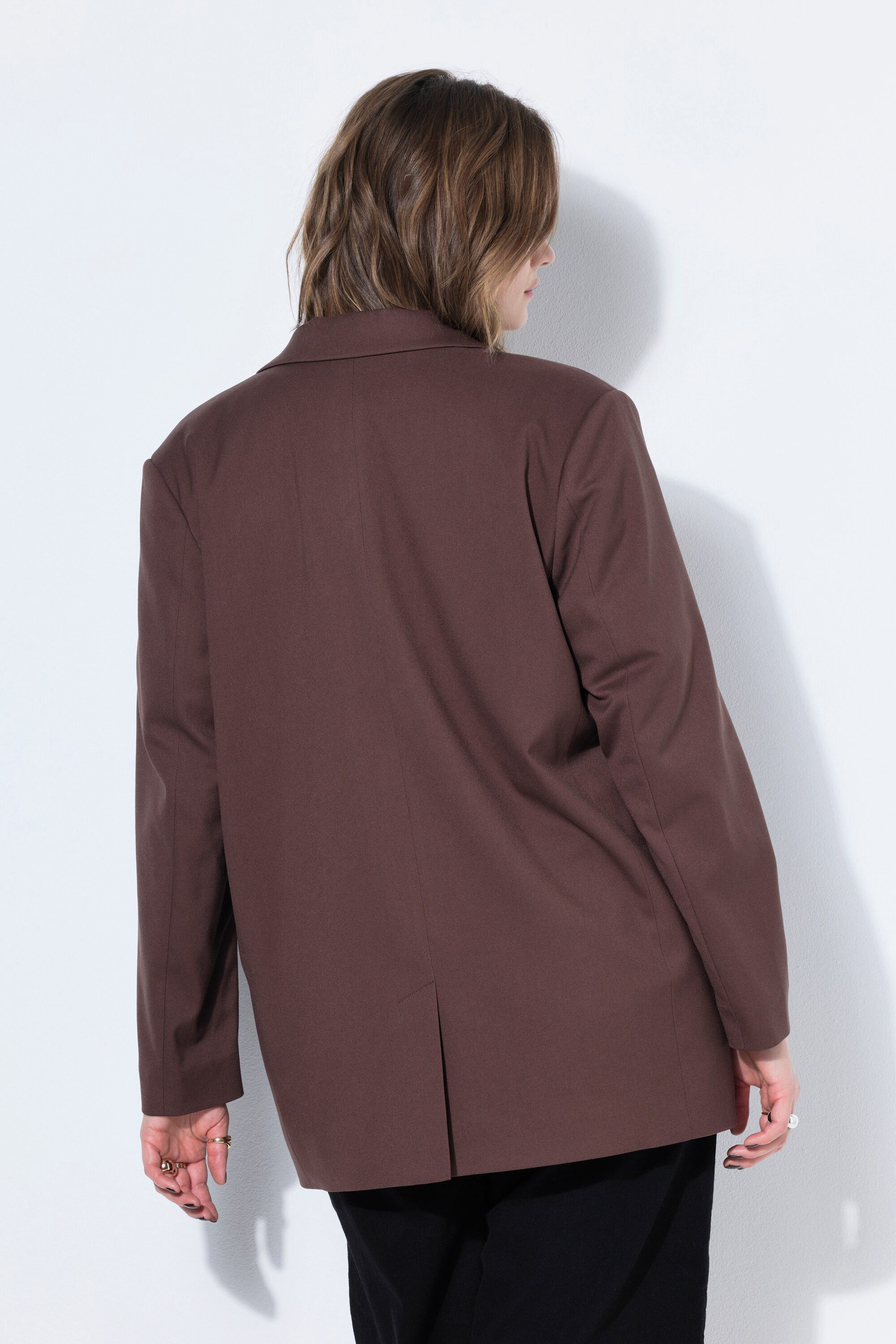Studio Untold Blusenblazer Blazer oversized Revers Leo-Futter