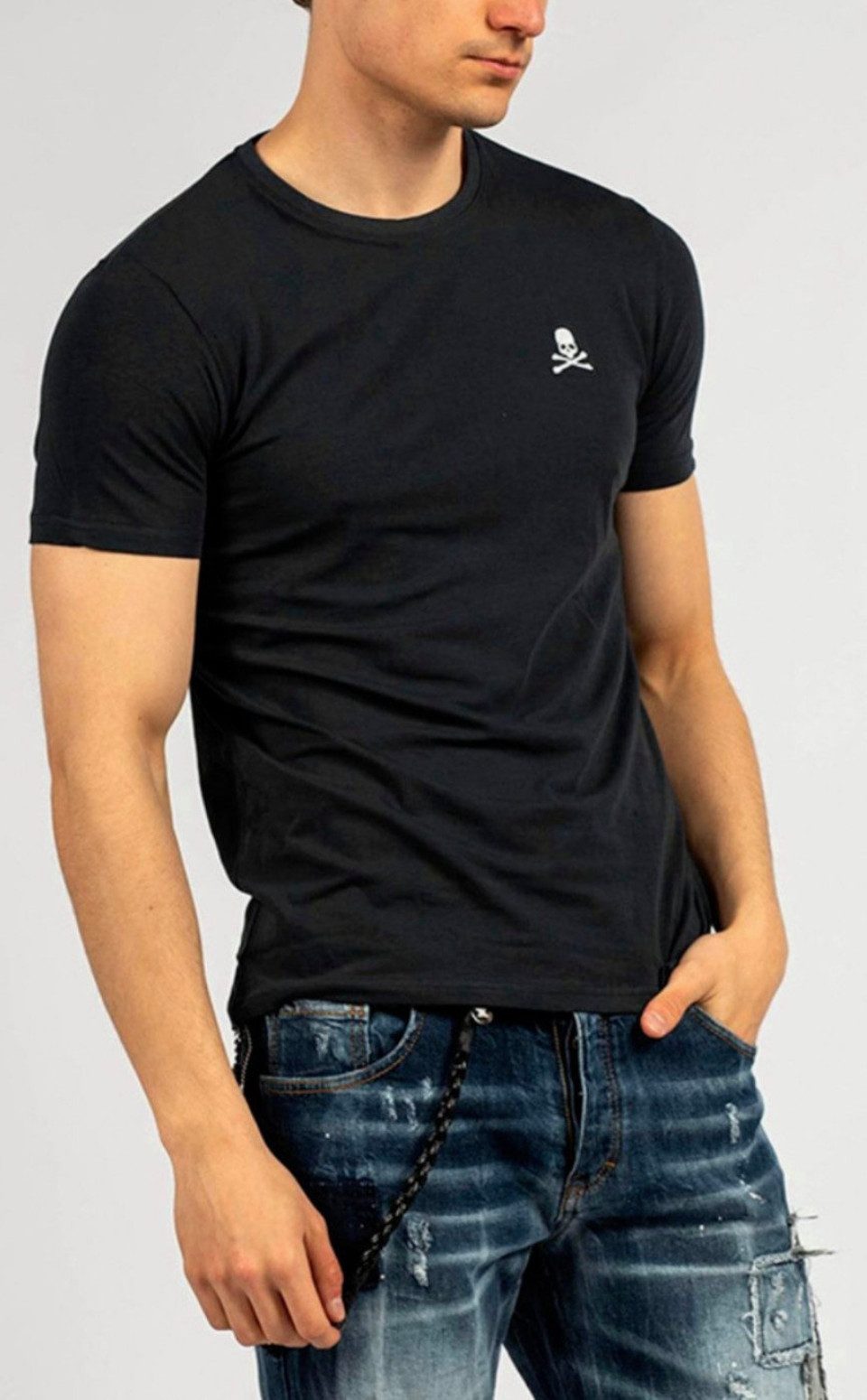 PHILIPP PLEIN T-Shirt Herren Slim FIt Totenkopf-Logo Shirt verpackt in einer box mit Python-Optik-Druck