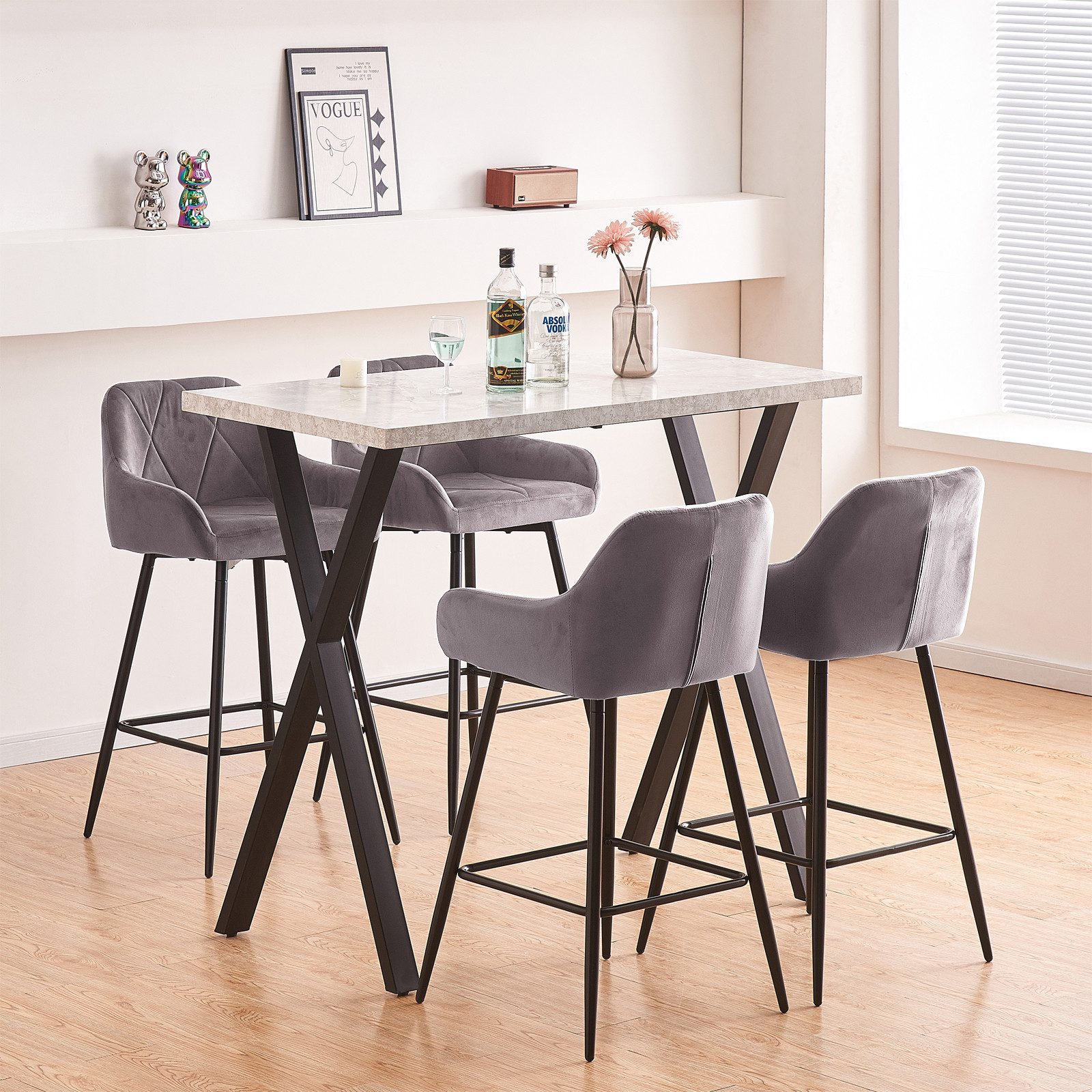 JYMTOM Barhocker Barstuhl mit Armlehne Gepolsterter Tresenhocker Bistrohock günstig online kaufen