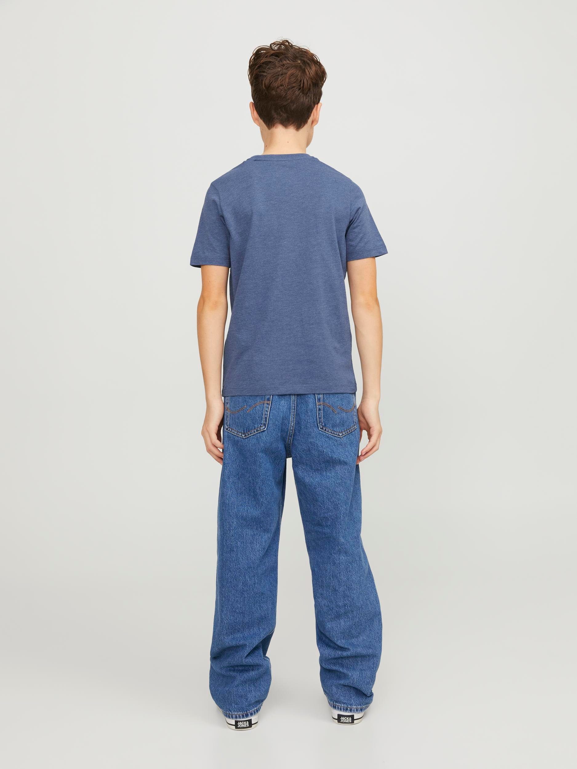 NOOS COL NECK Junior SS Rundhalsshirt Jones 2 ensign TEE JNR JJELOGO blue AW23 & Jack