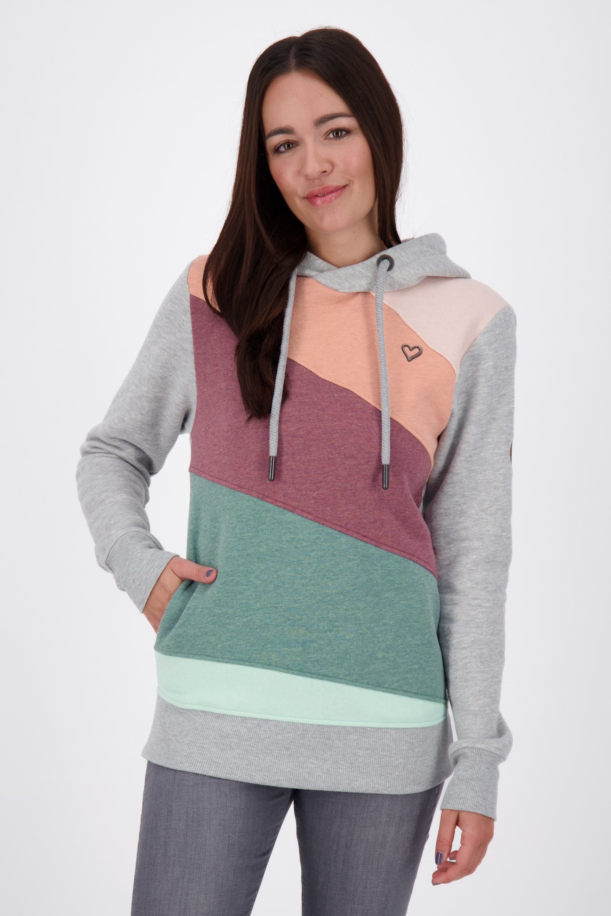 Alife & Kickin Kapuzensweatshirt LeniAK cloudy Sweatshirt Sweat Damen melange Kapuzensweatshirt, A