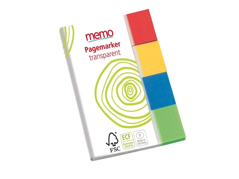 memo Haftnotizblock memo FSC-zertifizierte Haftstreifen 'Transparent M