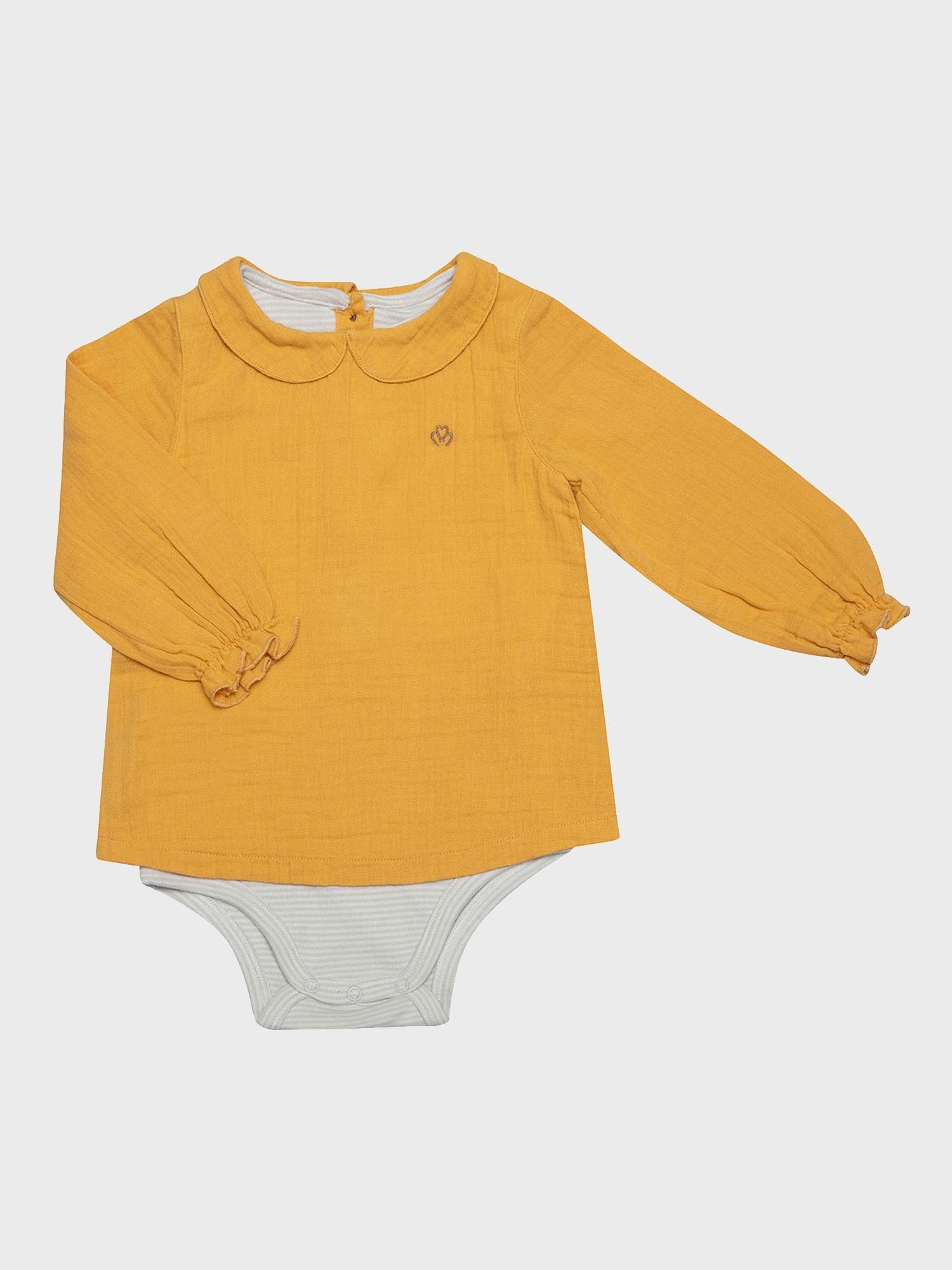 OrganicEra Hemdbody Baby Langarm Hemdbody aus Bio-Musselin, Mädchen (1-tlg)