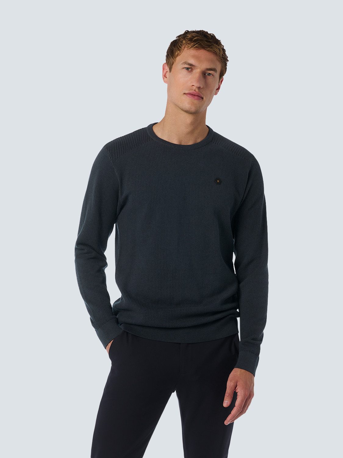 NO EXCESS Rundhalspullover mit Melange Optik günstig online kaufen