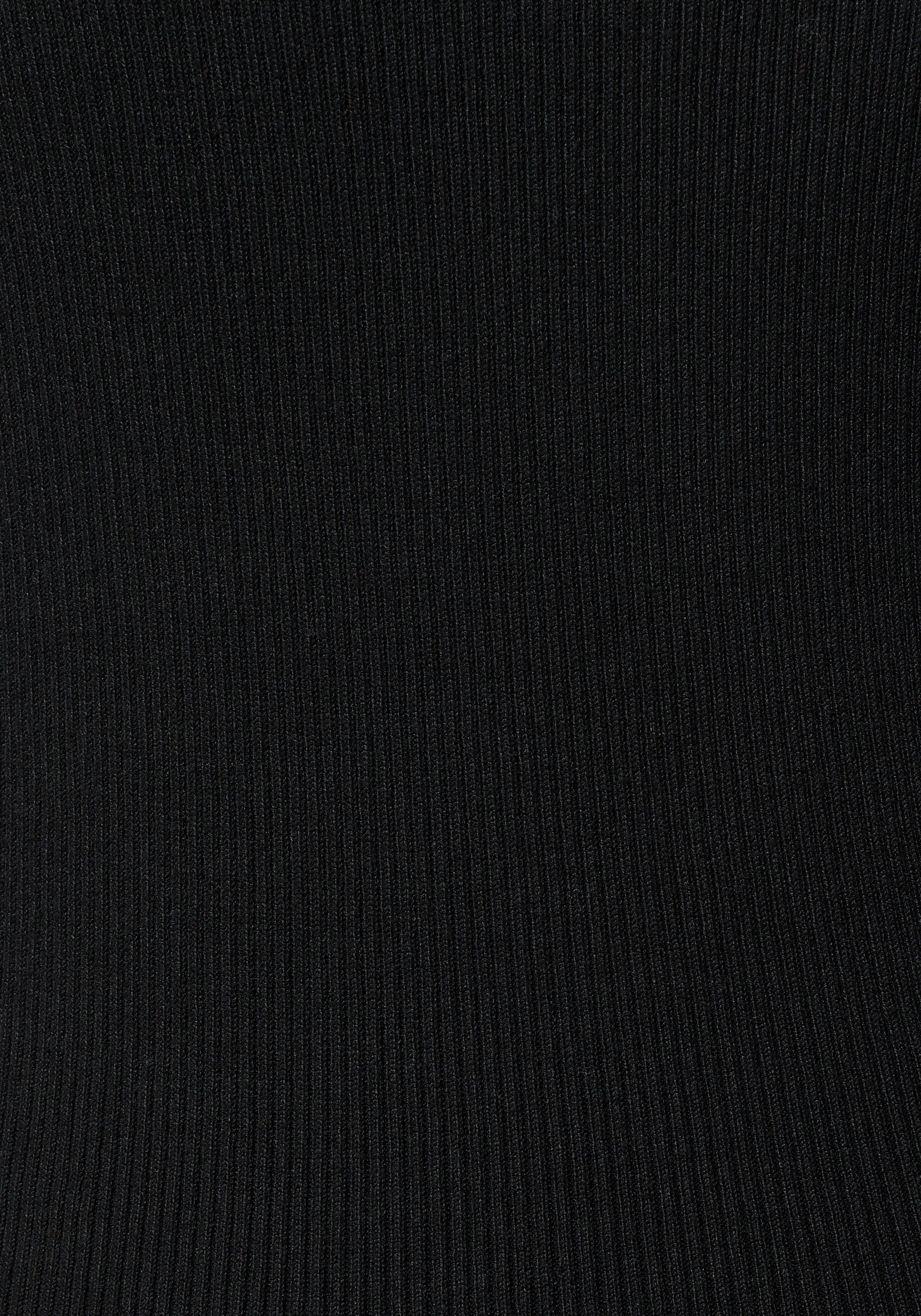 Laura Scott Rollkragenpullover mit Wellenkante und Zierknöpfen