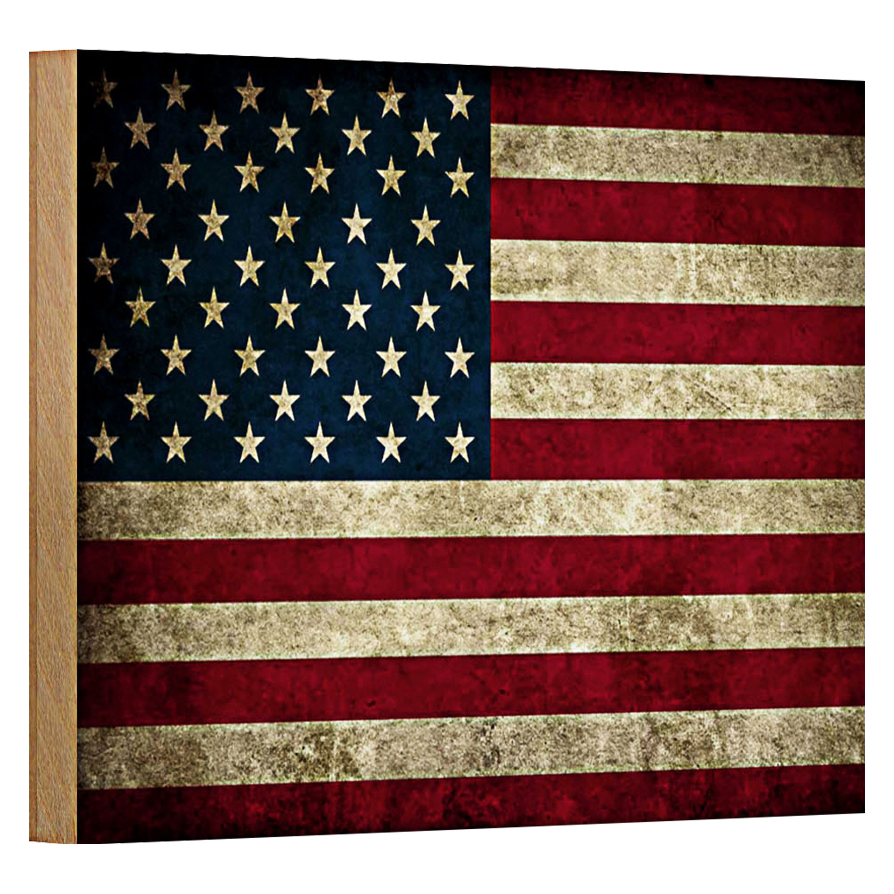 Roomando Holzbild Flagge 18x12cm Vereinigte Staaten Amerika USA