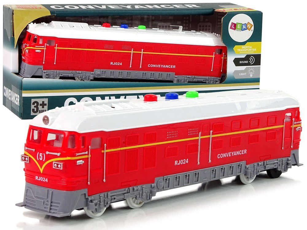 LEAN Toys Spielzeug-Lokomotive Zug Soundeffekte Lichter Reibungsantrieb Lokomotive Spielzeug Effekte