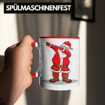 Trendation Tasse Trendation - Weihnachten Tasse Weihnachtsmann für Kinder Weihnachtstasse Lustig Geschenk Jungs Jungen Mädchen Cute Lebkuchen Grafik Becher