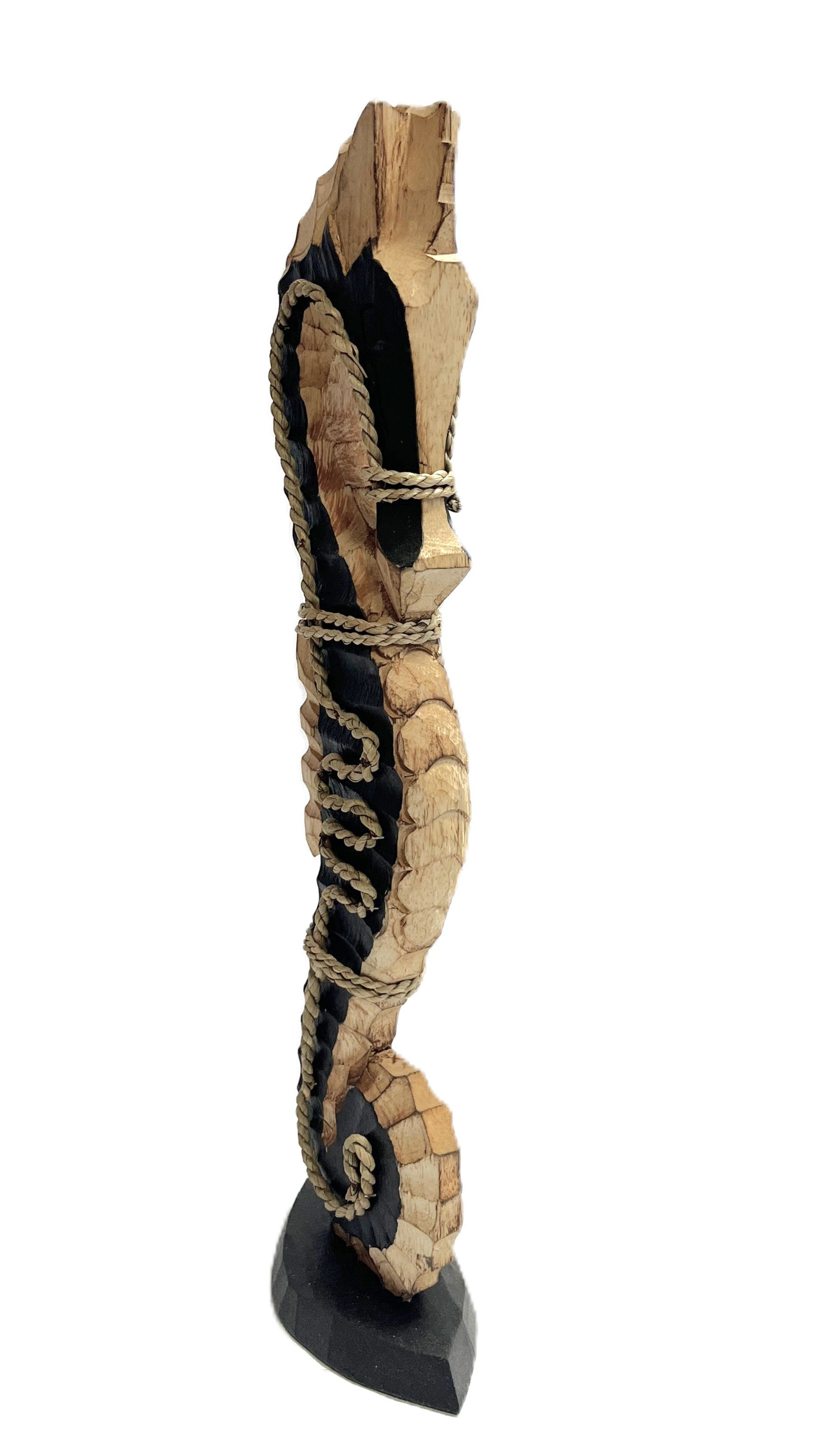 VARIOS Tierfigur Seepferdchen Deko Figur Holz Groß Maritim Sommerlich 60 cm, Handgefertigt
