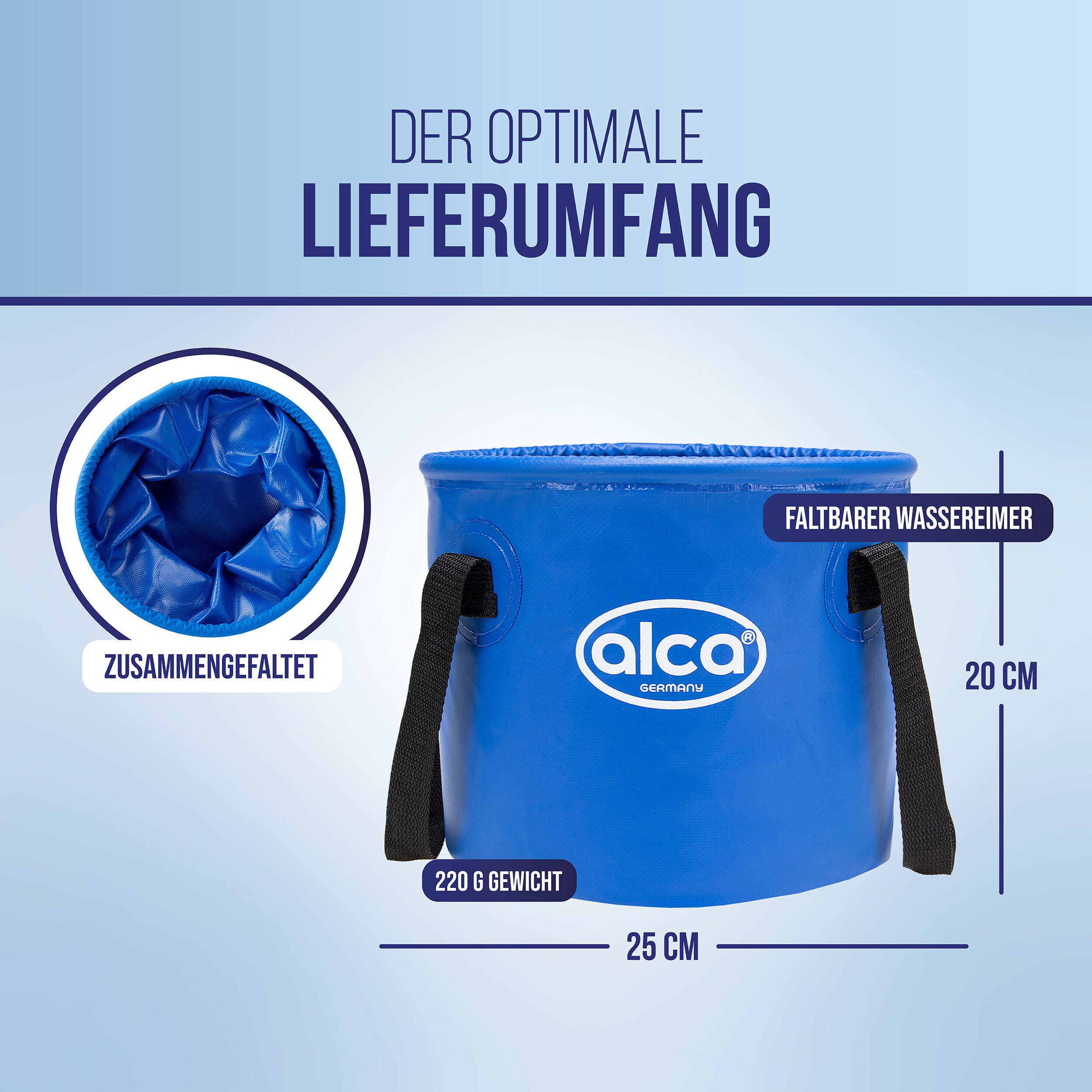 alca Wassertank Falt-Eimer 10L platzsparend uni Angeln Outdoor Planen-Material (1 St)