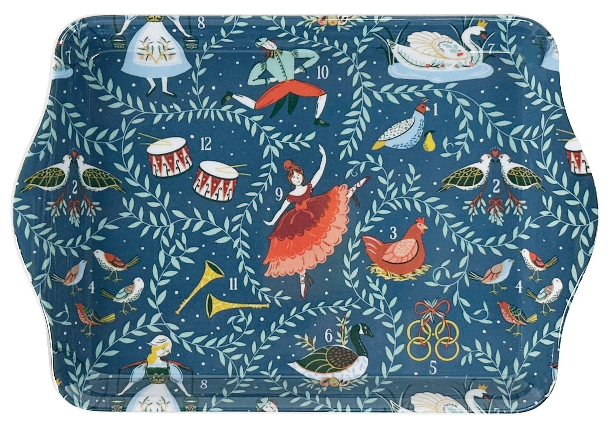 Ulster Weavers Tablett 12 Days of Christmas, Melamin, (1-tlg., 1-teilig), kleines Serviertablett Küchentablett 21x14x2cm aus Melamin