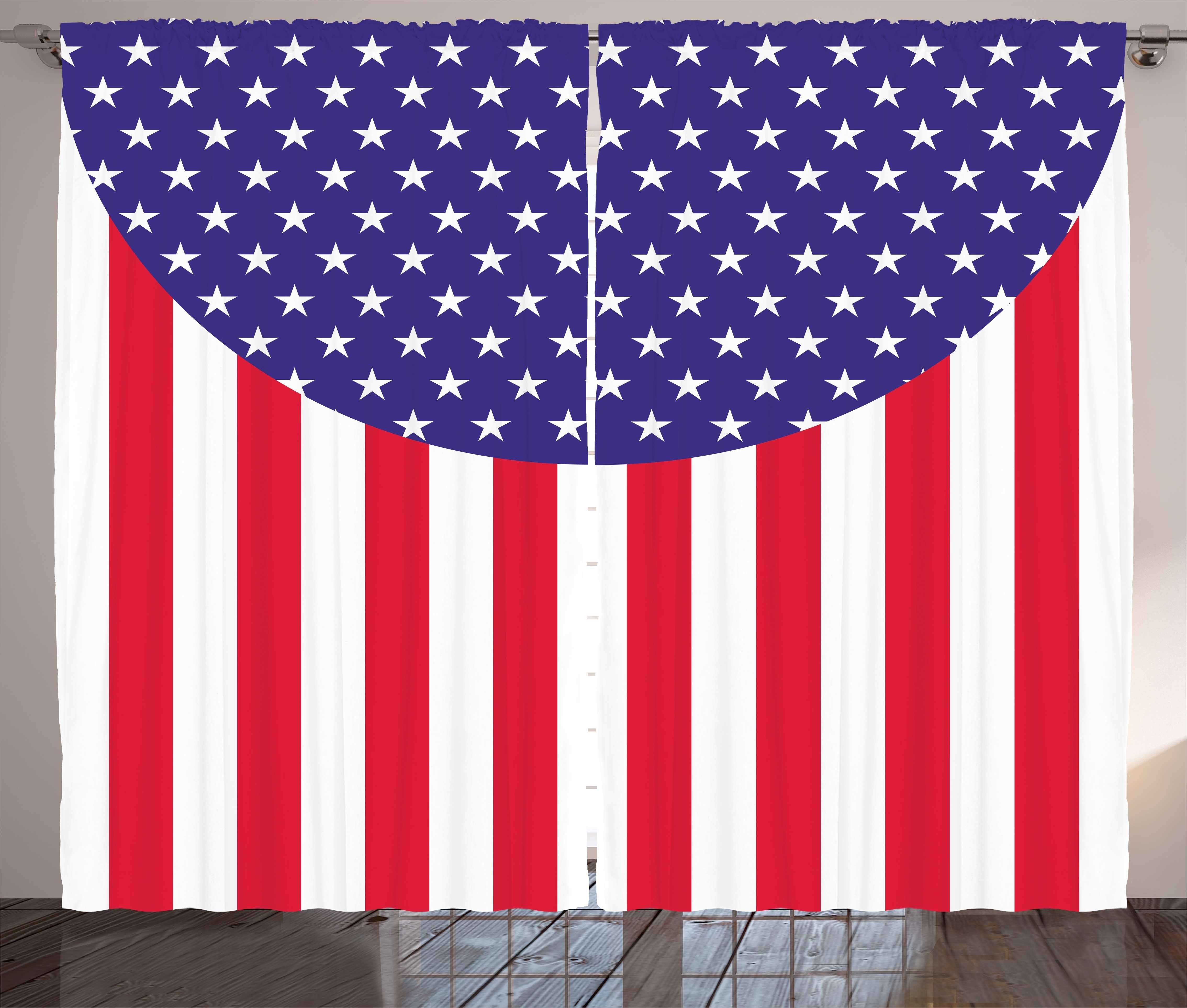 Gardine Schlafzimmer Schlaufen Kräuselband Abakuhaus, Haken, Patriotismus amerikanischer Vorhang und mit Gedenktag
