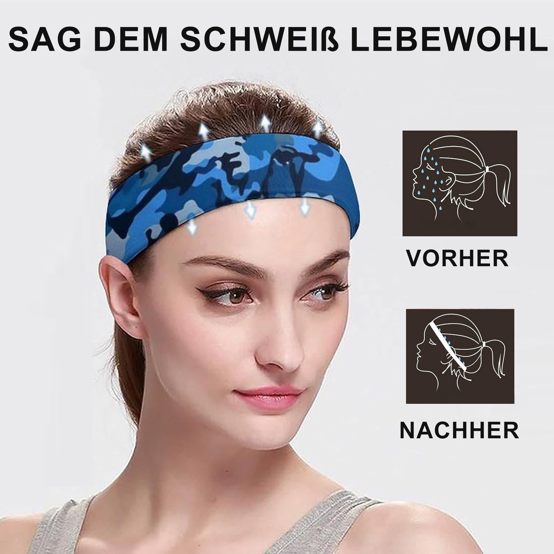 Mutig Stirnband 6 Tarnfarbe Stirnband,Elastische Haarbänder Unisex-6 Farben günstig online kaufen