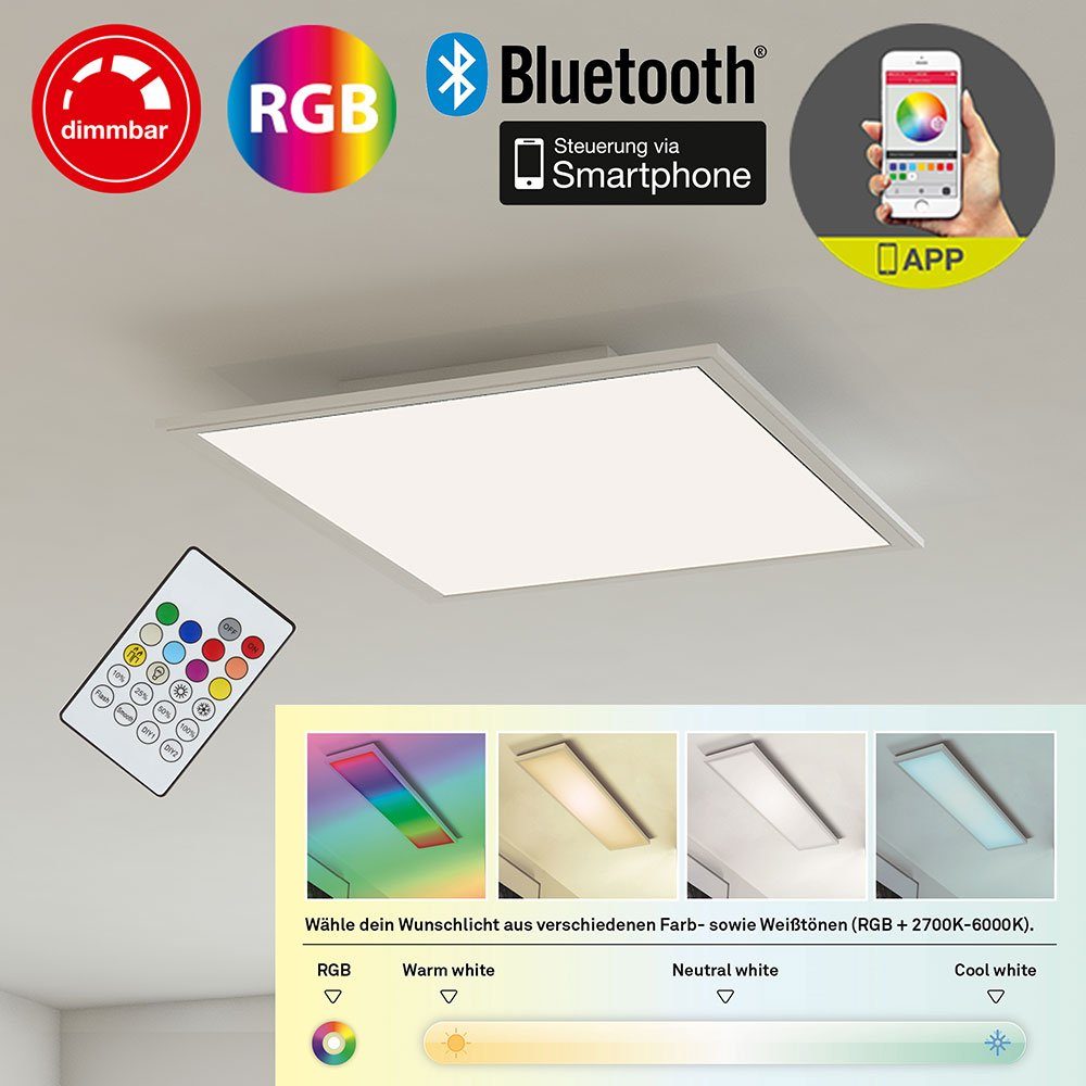 etc-shop LED dimmbar Tageslichtweiß, Warmweiß, Farbwechsel, Aufbau RGB Neutralweiß, Farbwechsel Deckenleuchte, LED-Leuchtmittel Deckenleuchte Ein-/ Kaltweiß, fest verbaut, L 29,5 Panel LED cm