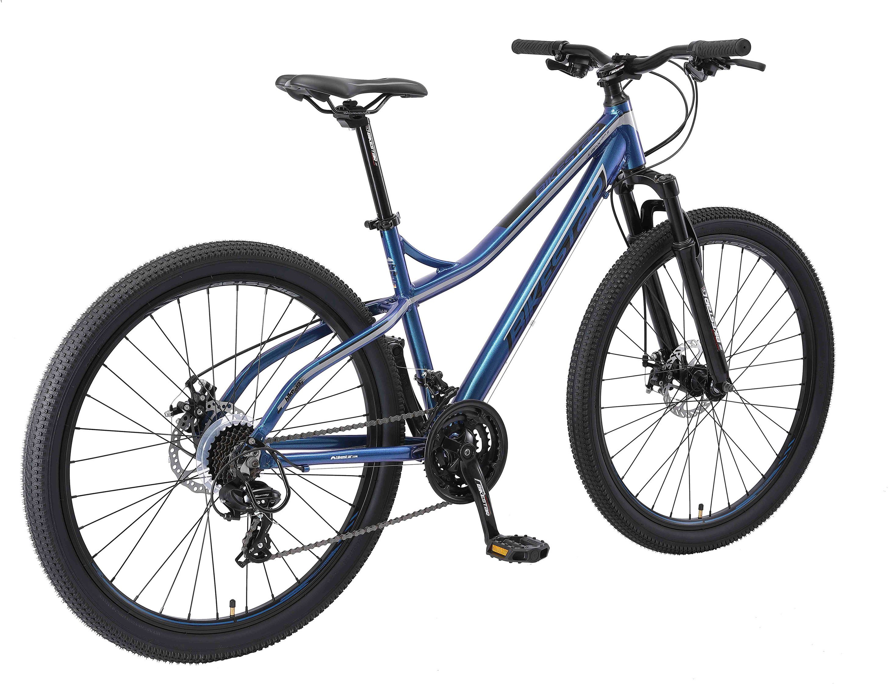 Bikestar Mountainbike, 21 Gang Shimano RD-TY300 Schaltwerk, Kettenschaltung, für Damen und Herren, Kettenschaltung