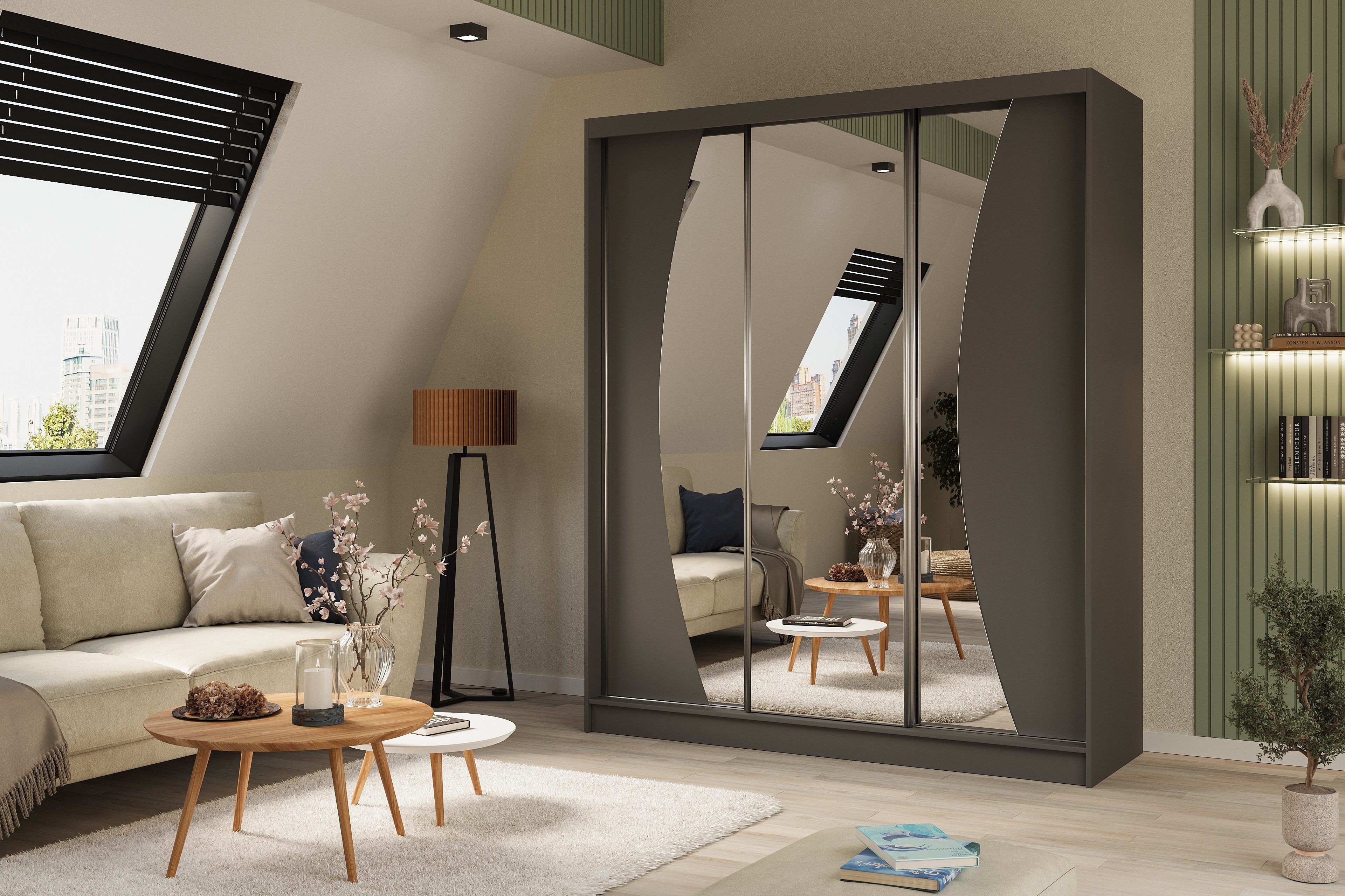 ALTDECOR Schiebetürenschrank VOXI (Kleiderschrank Garderobenschrank mit günstig online kaufen