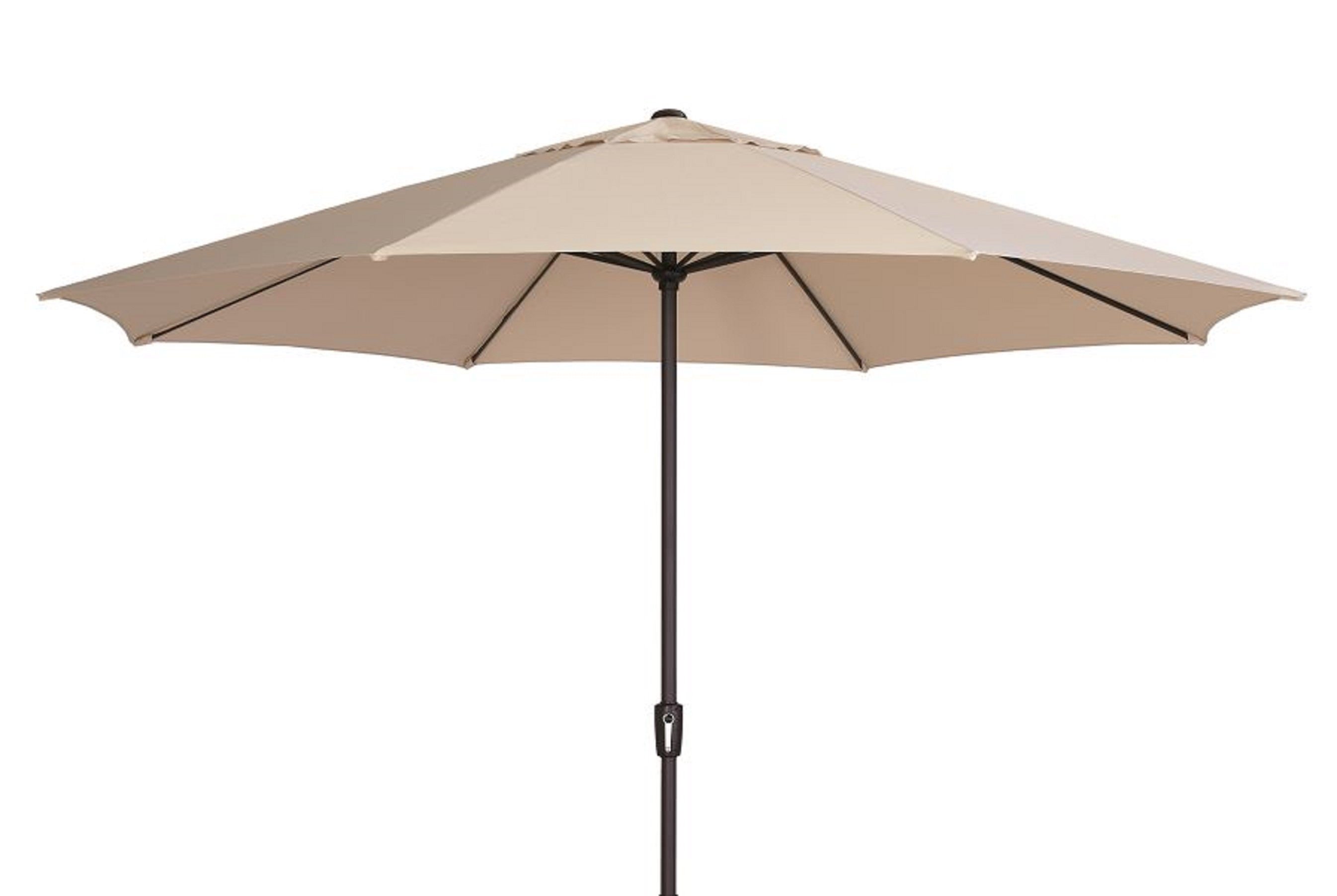 Madison Sonnenschirm Sumatra natur 400 cm / 4 m Kurbelschirm Gartenschirm Marktschirm, LxB: 270x400,00 cm, Sonnenschirm, Sonnenschirm mit Kurbel, wasserabweisend / mit Kurbel und Windauslass