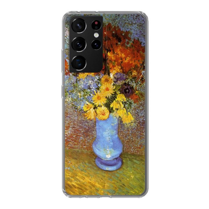 MuchoWow Handyhülle Vase mit Gänseblümchen und Anemonen - Vincent van Gogh Phone Case Handyhülle Samsung Galaxy S21 Ultra Silikon Schutzhülle