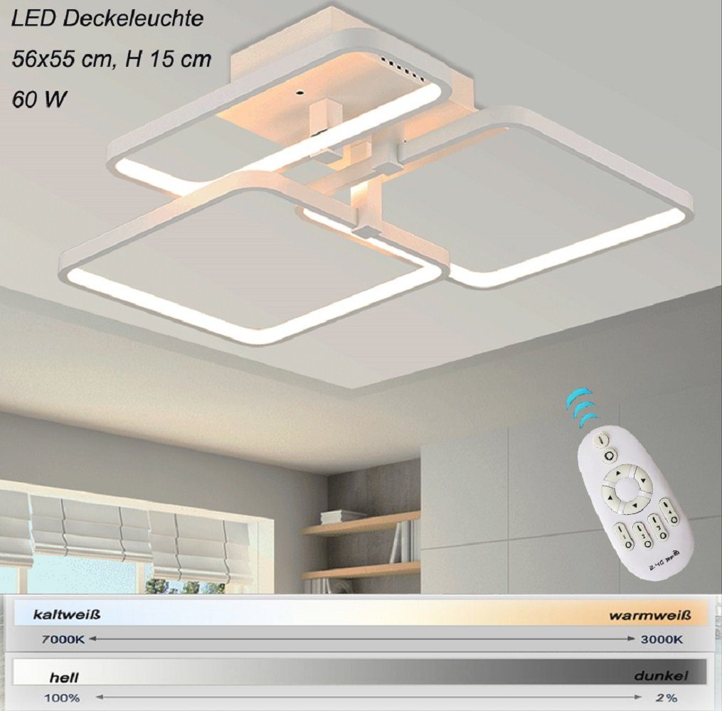 Euroton LED Deckenleuchte LED Deckenleuchte 6067 Fernbedienung Lichtfarbe/Helligkeit einstellbar, LED fest integriert, mit Fernbedienung kaltweiß-warmweiß, 7000k-3000k stufenlos einstellbar, Nicht zutreffend