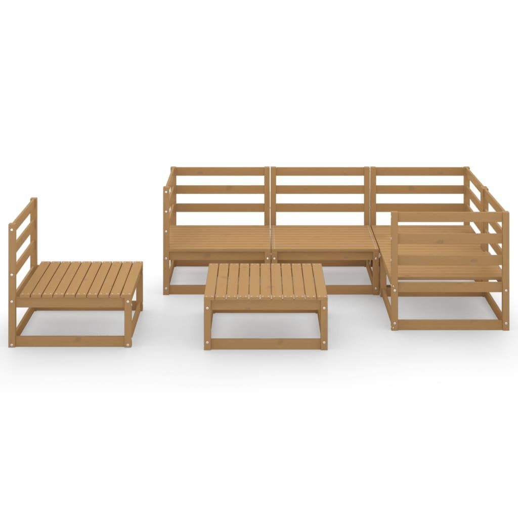 (1-tlg) vidaXL Massivholz Honigbraun Gartenlounge-Set Kiefer, Garten-Lounge-Set 6-tlg.