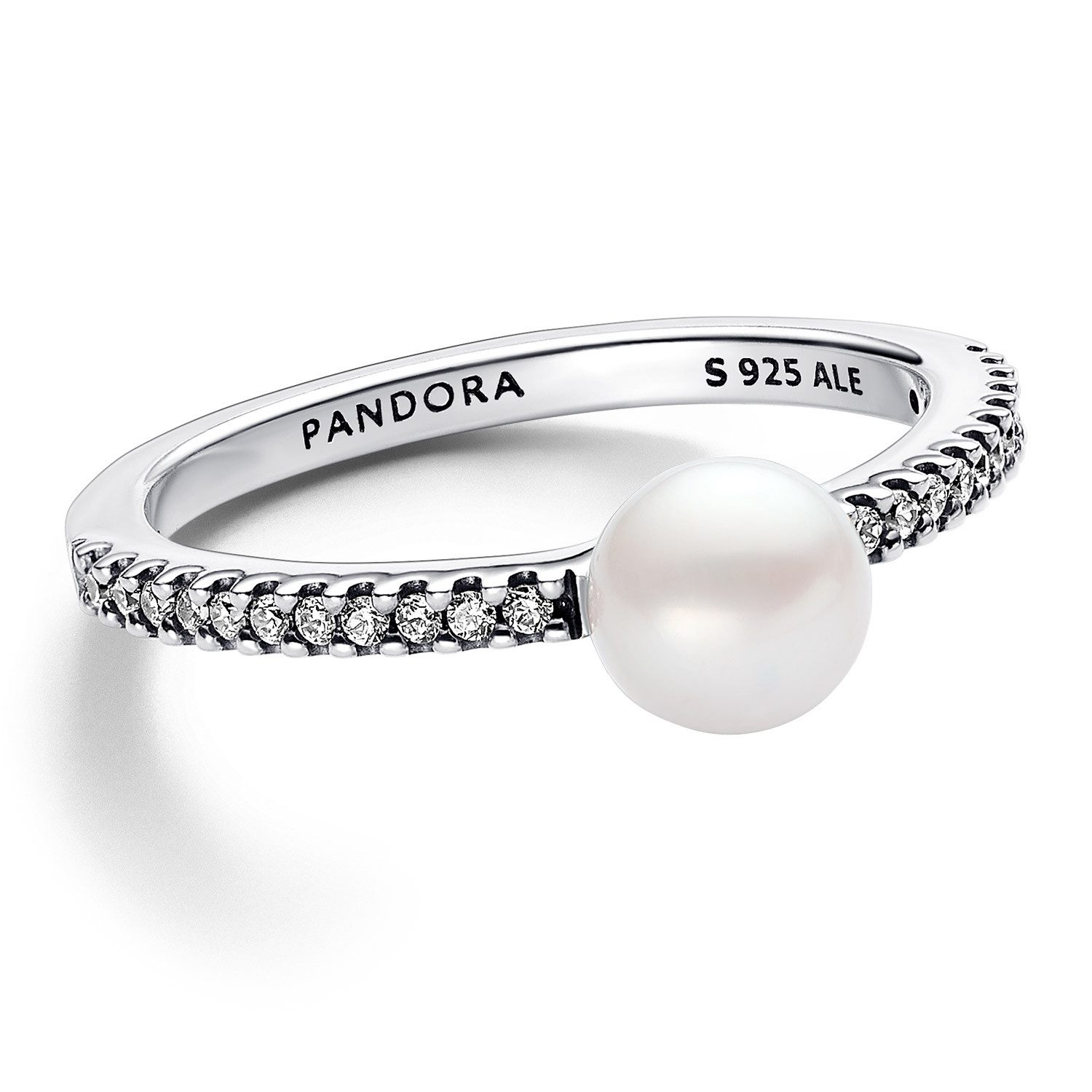 Pandora Silberring Silber Süßwasser-Zuchtperle und Pavé günstig online kaufen