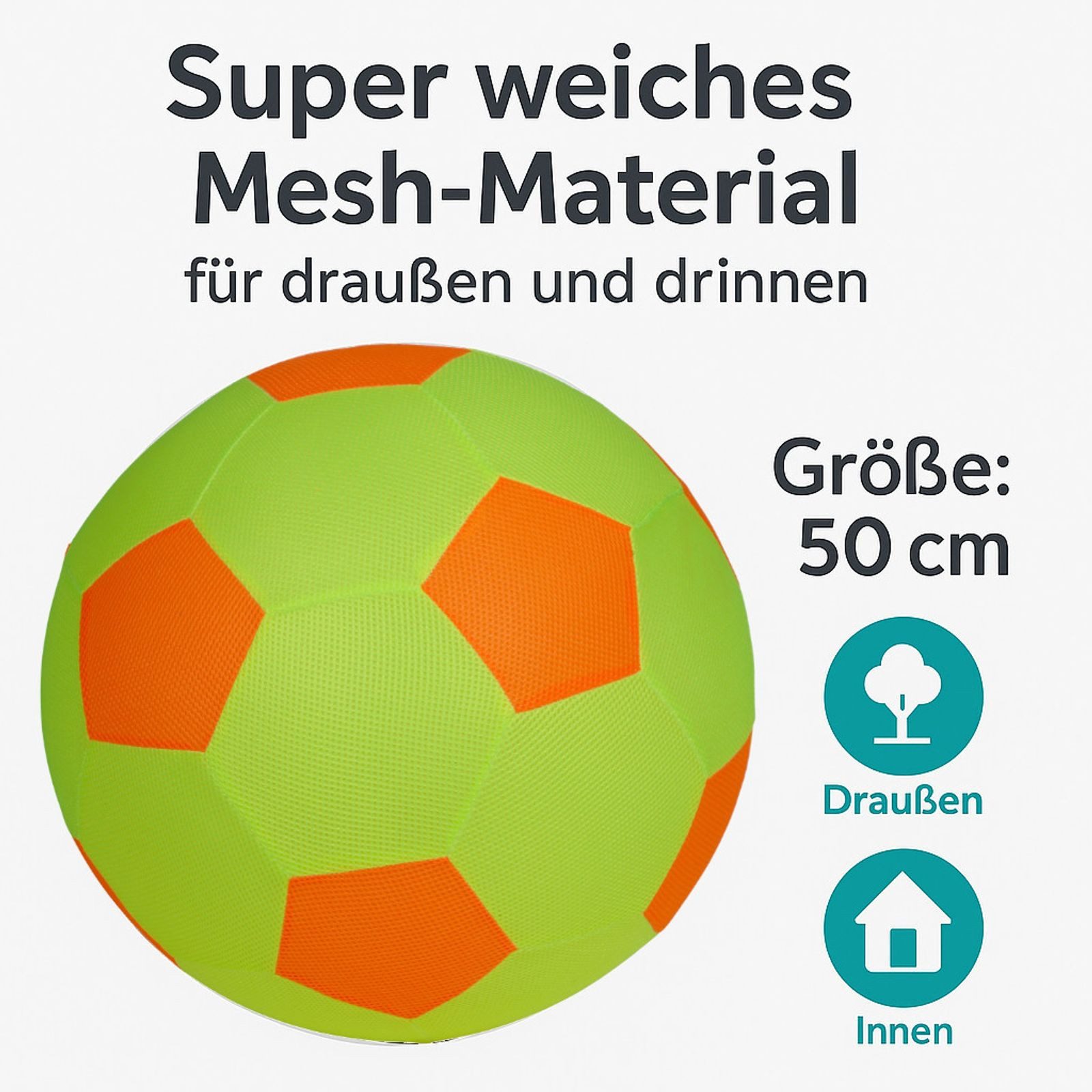 BURI Softball XXL Meshball Riesenball 50cm Ball groß Spielball Stoffball Mesh Ball