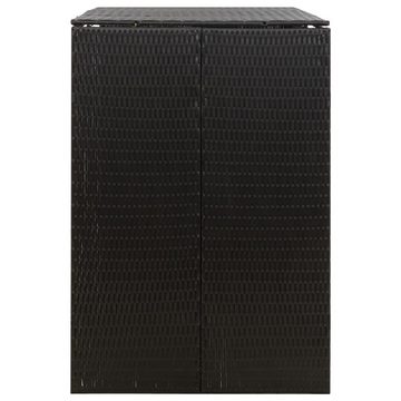 vidaXL Mülltonnenbox Mülltonnenbox für 2 Tonnen Schwarz 140x80x117 cm Poly Rattan