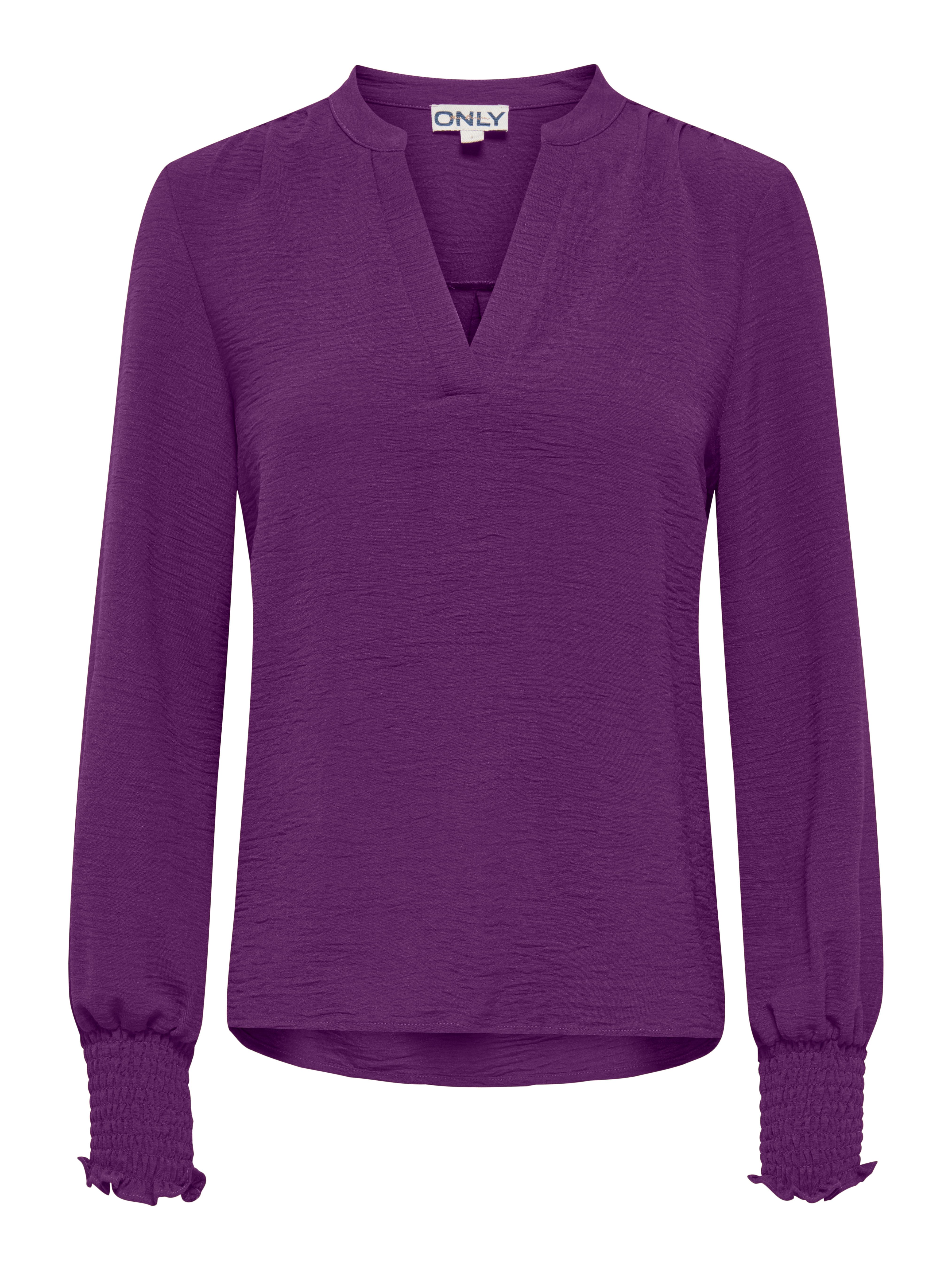 Blusenshirt ONLMETTE V-NECK LS SMOCK TOP NOOS WVN