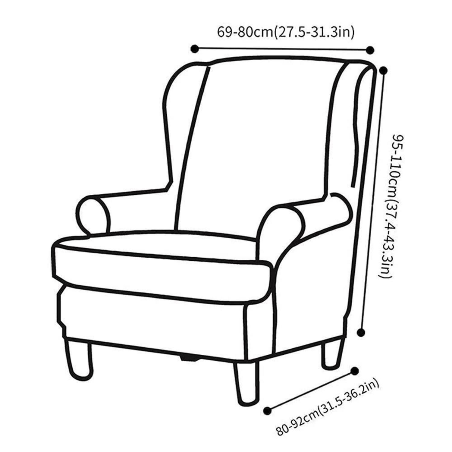 LuxusKollektion Sesselhusse Ohrensesselbezug 2 Teile bedruckt Polyester