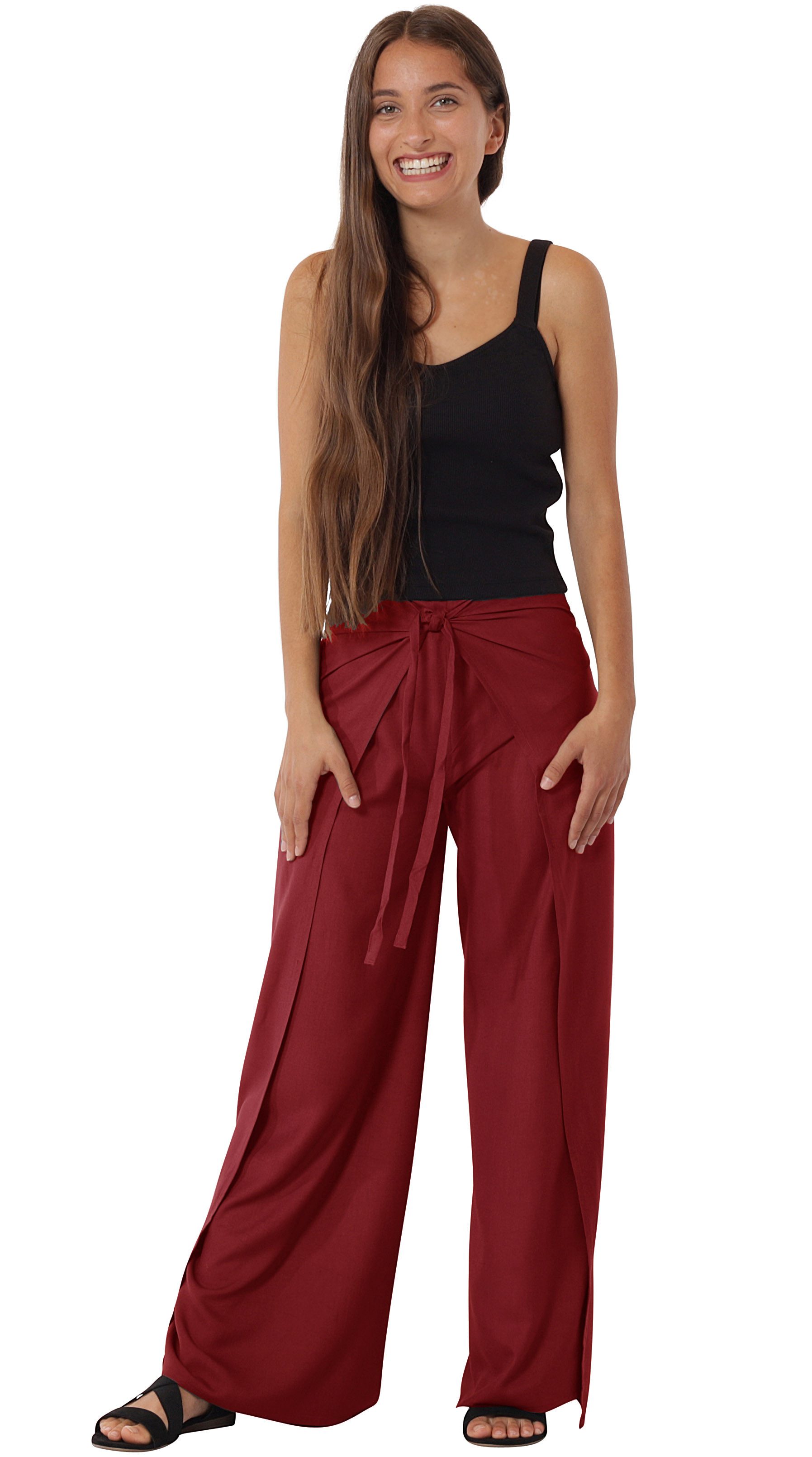 Leucht-Welten Pumphose Wickelhose aus bequem fallenden Material Rot für Damen wie Herren