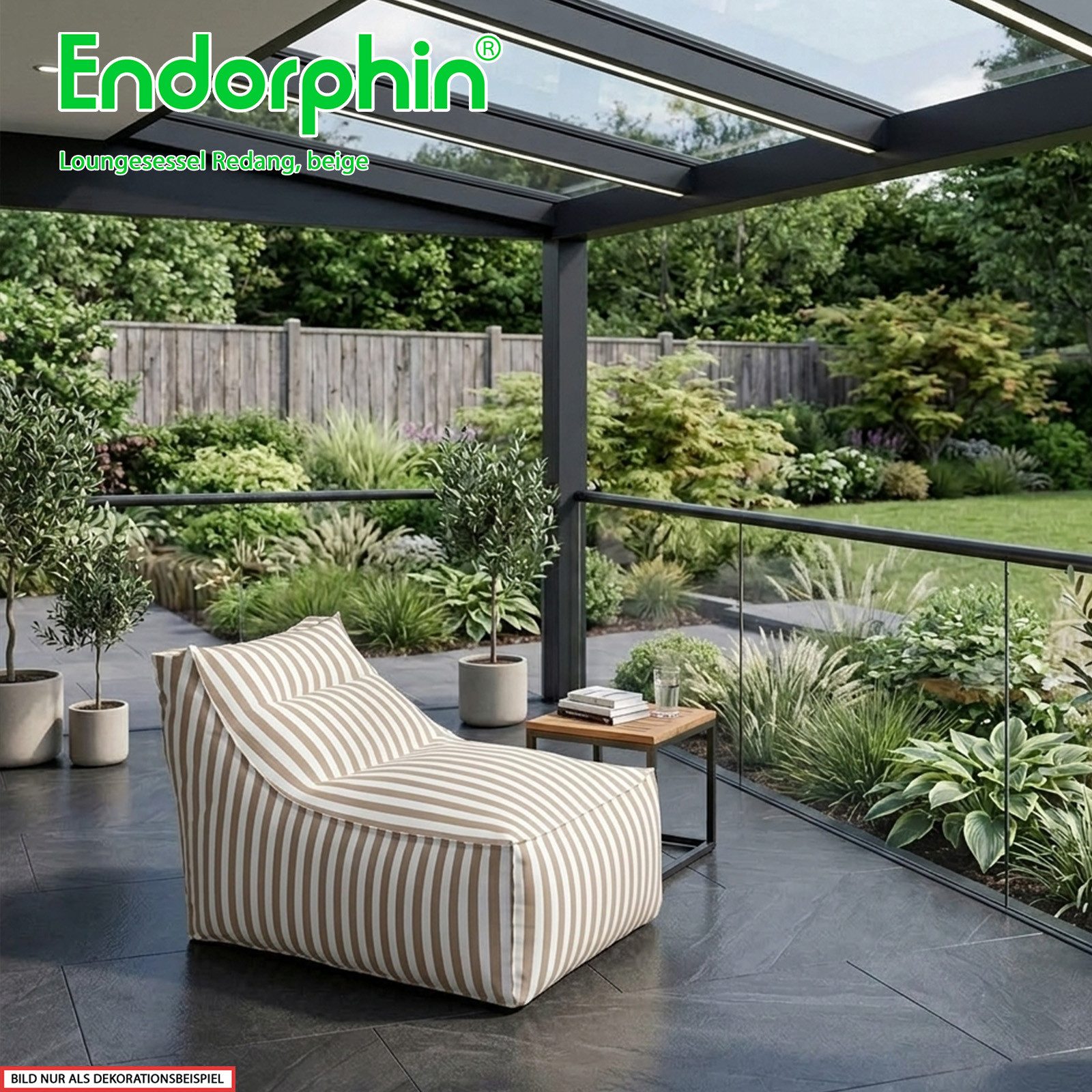 Endorphin Loungesessel Loungesessel Redang Beige, Gartenmöbel, Indoor Outdoor Möbel