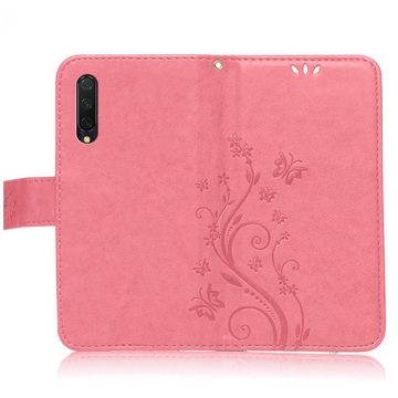 Numerva Handyhülle Bookstyle Flower für Xiaomi Mi 9 Lite, Handy Tasche Schutzhülle Klapphülle Flip Cover mit Blumenmuster