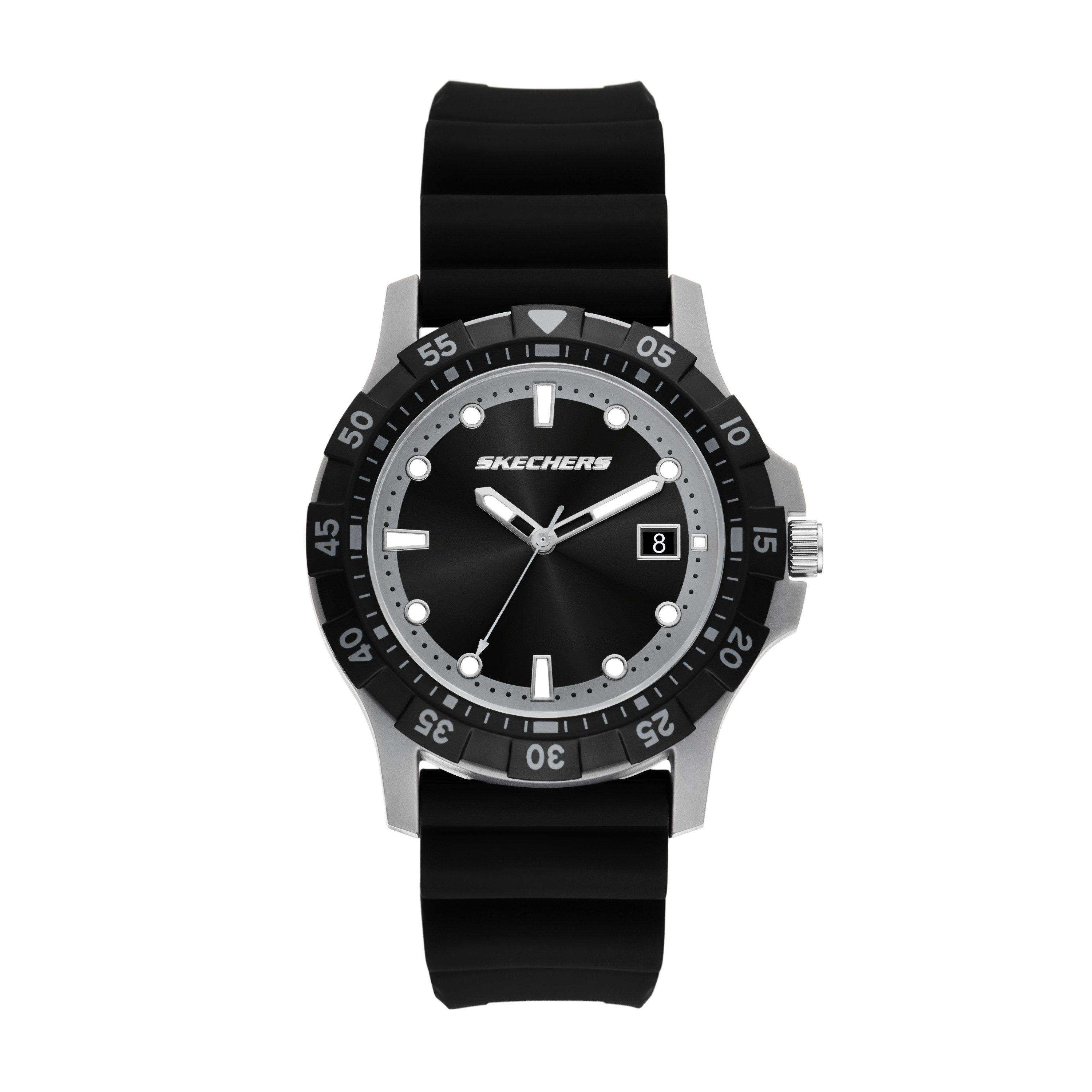 Skechers Quarzuhr Glen Oaks SR5286, Armbanduhr, Herrenuhr, Silikonarmband, analog, Tag